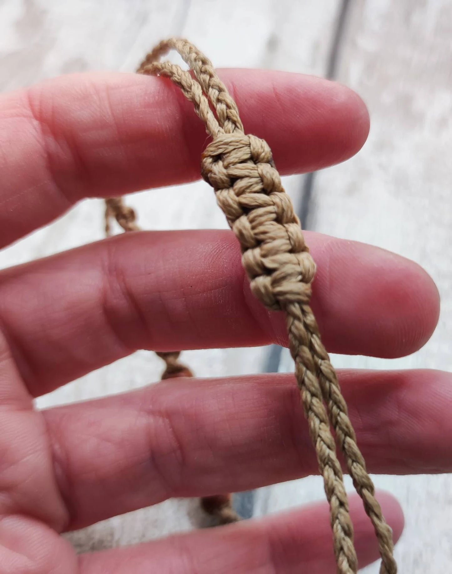 Goldstone glass beaded macramé bracelet.