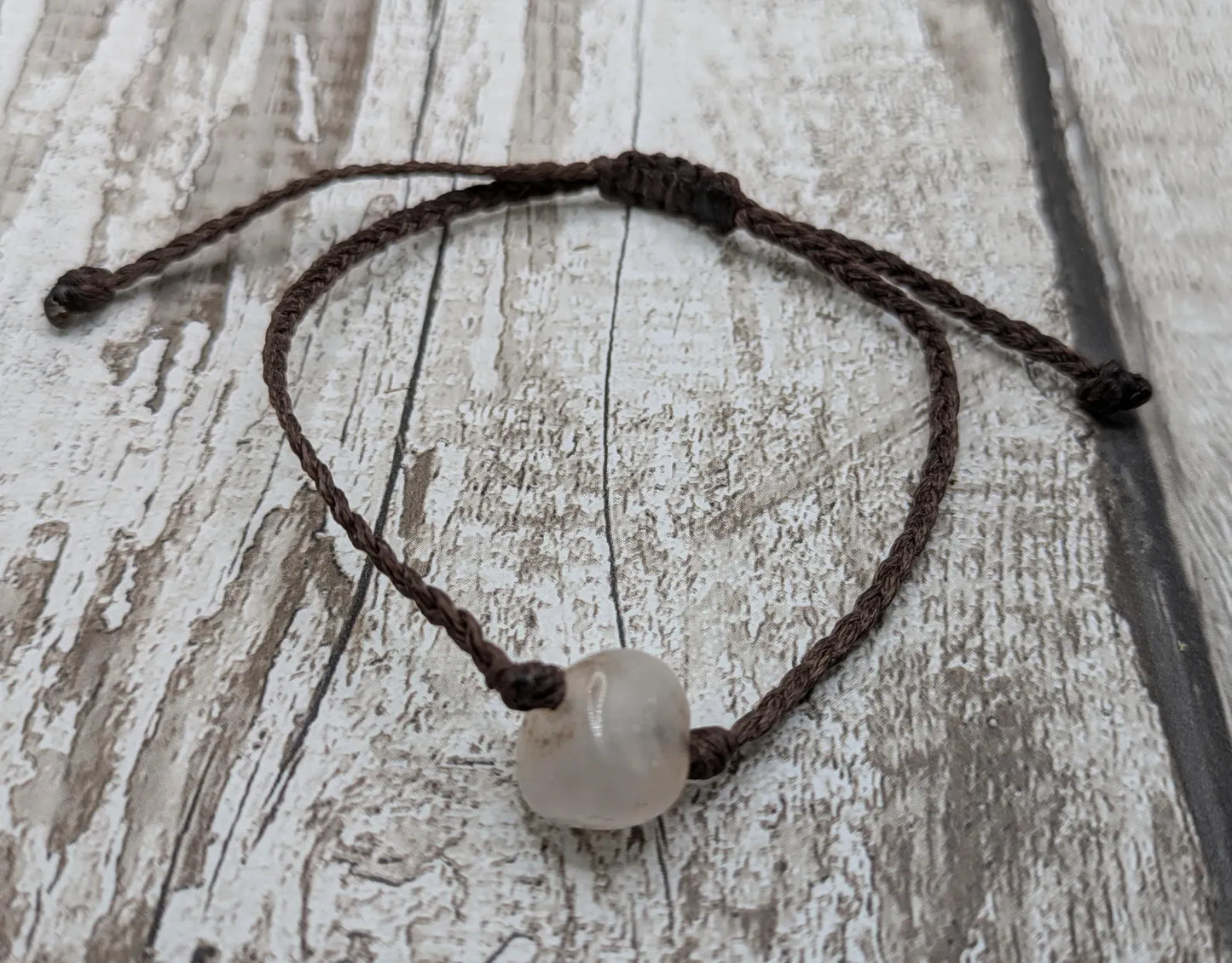 Strawberry quartz beaded bracelet.