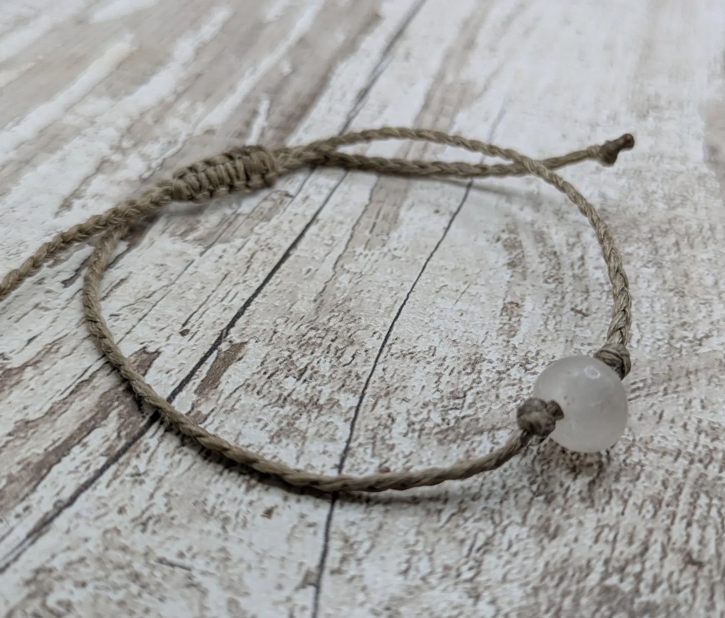 Strawberry quartz beaded bracelet.