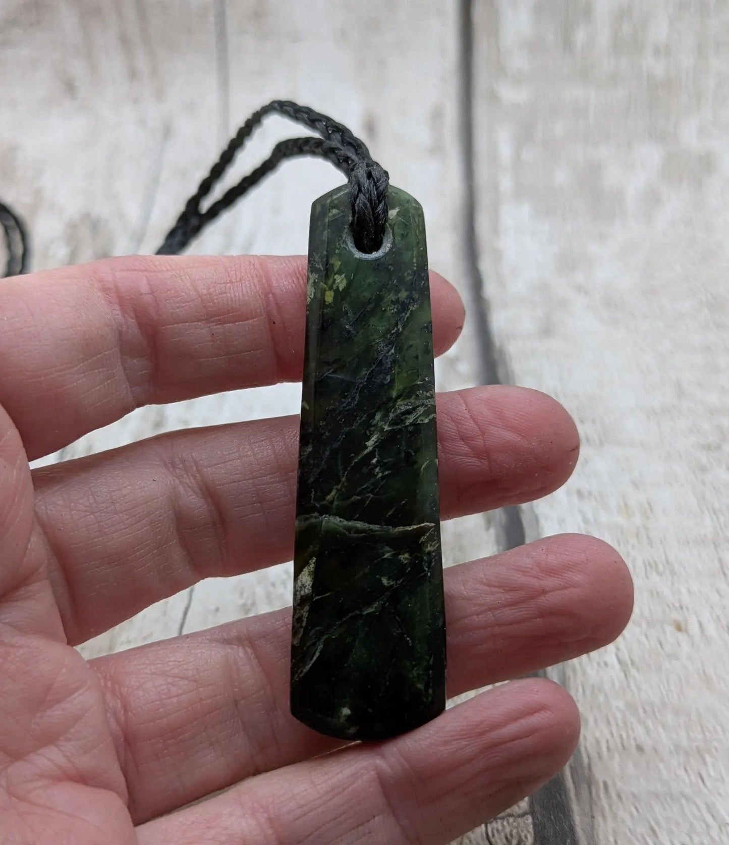 New Zealand Haast Pass Serpentine roimata pendant. Polished, Handcrafted Aotearoa Necklace, Spiritual & Cultural Jewellery.