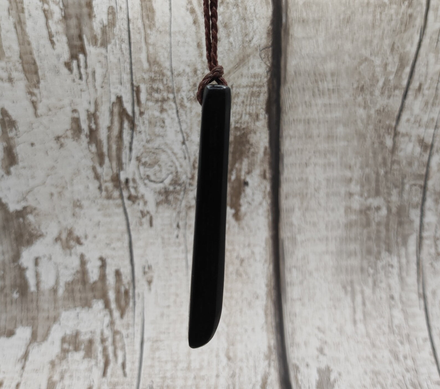 Made to Order Fenland Bog Oak Hei Toki Pendant with NZ Pounamu greenstone inlay – Māori Inspired Adze, Ancient British Wood Jewellery.