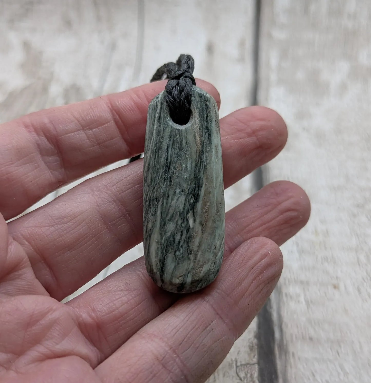 Aotea Stone Pendant – New Zealand Kyanite and Fuchsite Talisman, Sacred Green & Blue Crystal | Simple Handcrafted Necklace.