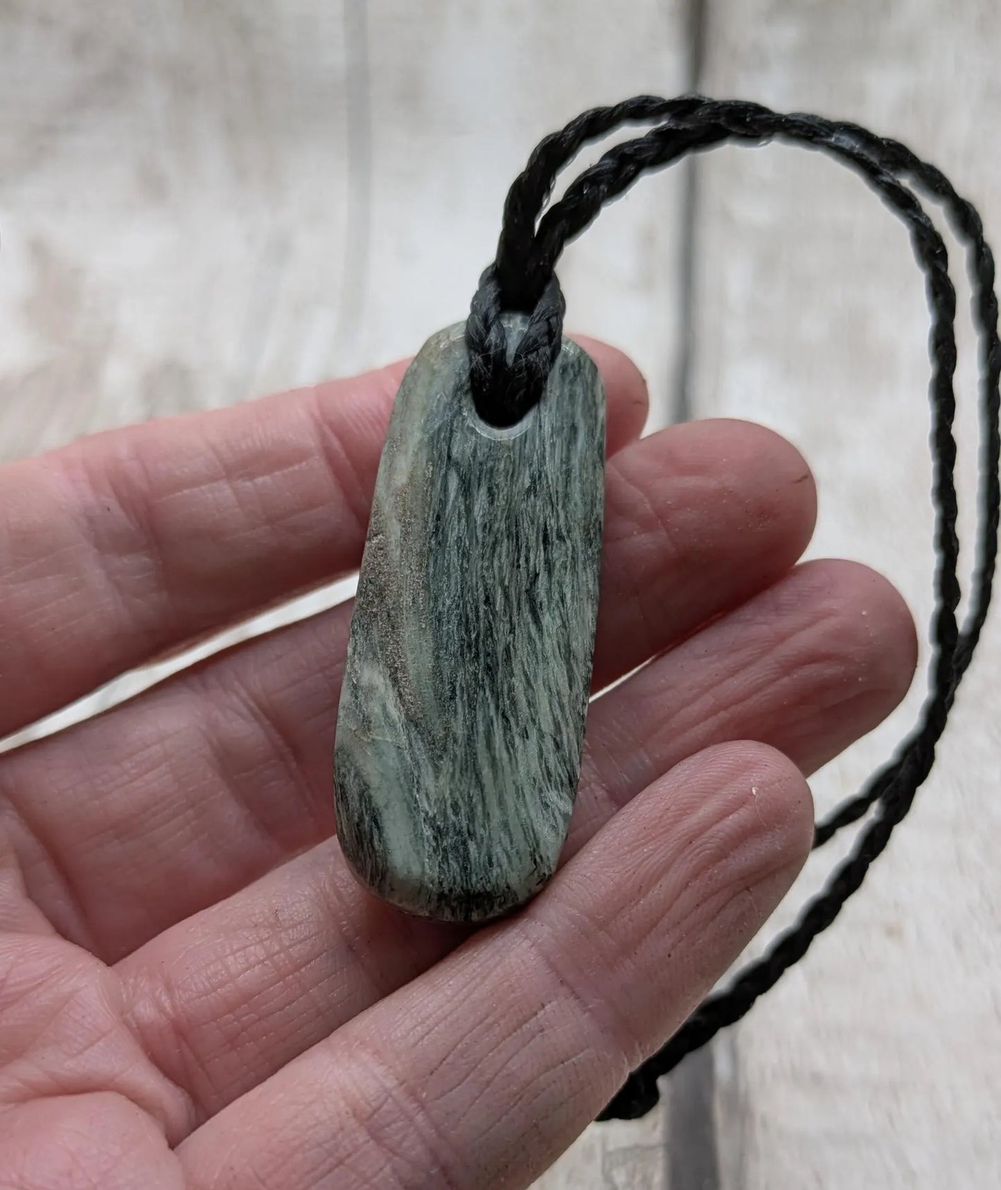Aotea Stone Pendant – New Zealand Kyanite and Fuchsite Talisman, Sacred Green & Blue Crystal | Simple Handcrafted Necklace.