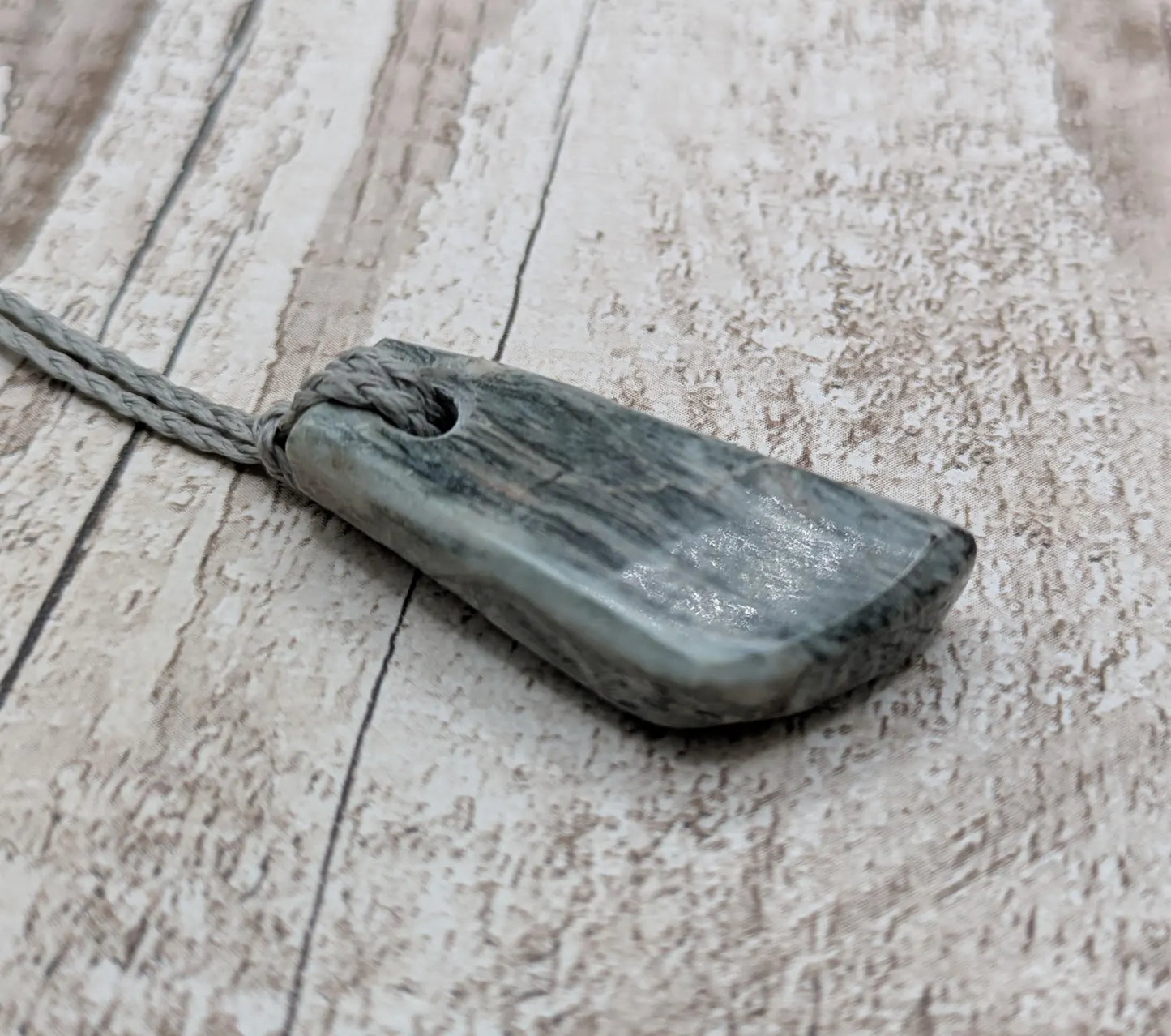 Aotea Stone Pendant – New Zealand Kyanite and Fuchsite Talisman, Sacred Green & Blue Crystal | Simple Handcrafted Necklace.