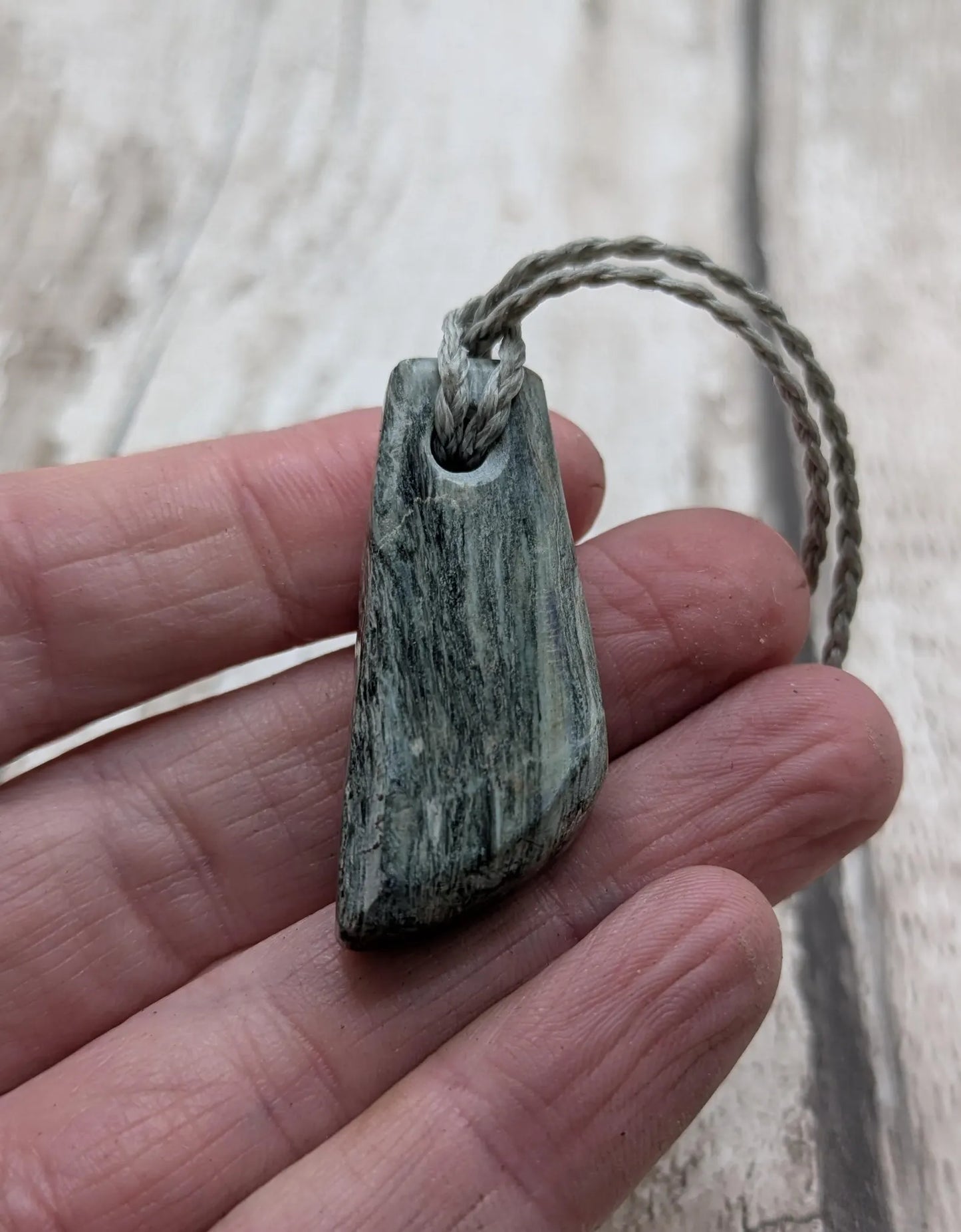 Aotea Stone Pendant – New Zealand Kyanite and Fuchsite Talisman, Sacred Green & Blue Crystal | Simple Handcrafted Necklace.