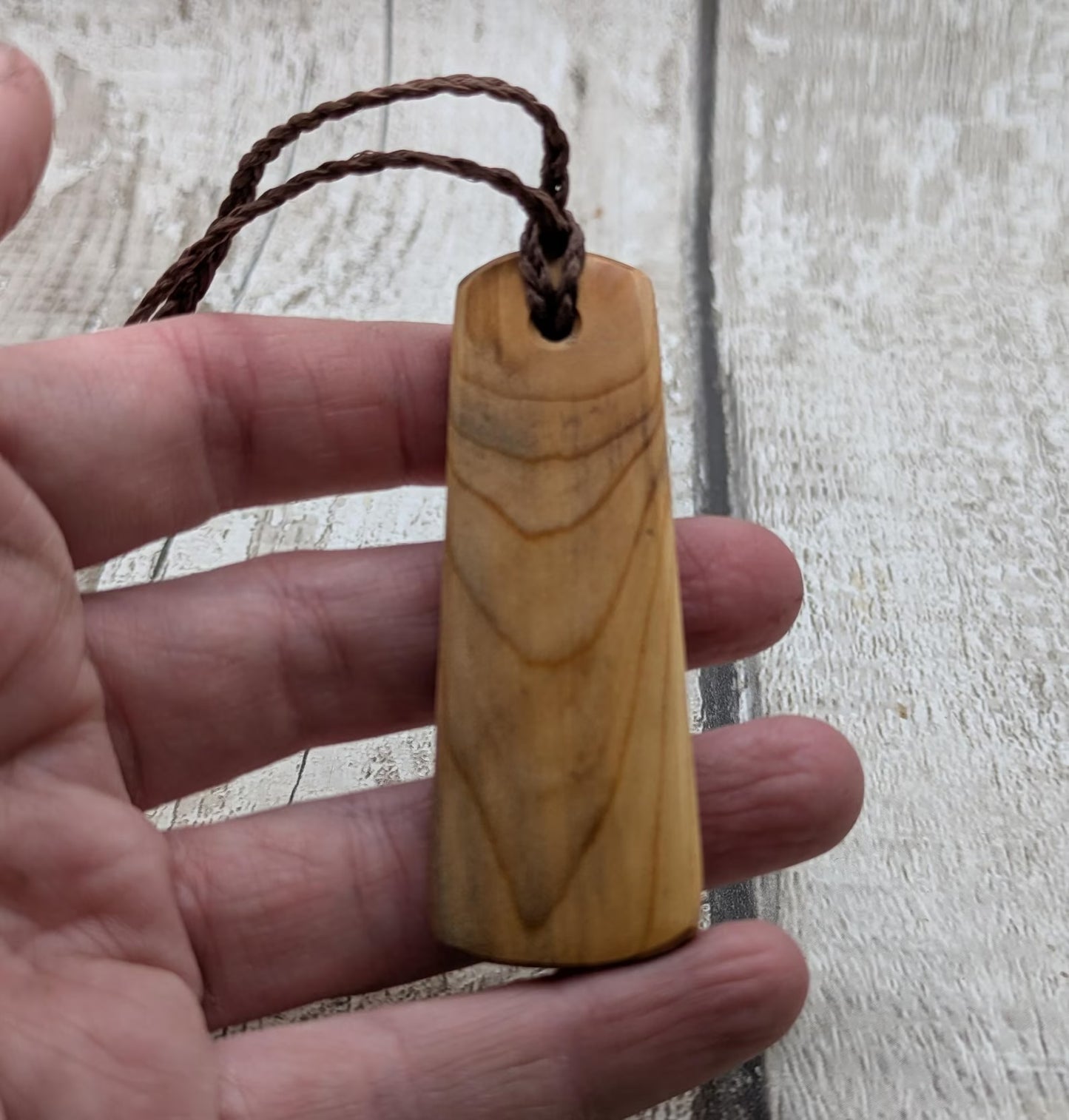 Made to order yew wood hei Toki adze pendant with mixed pounamu inlay - Handcrafted British jewellery, Māori inspired, nature talisman.
