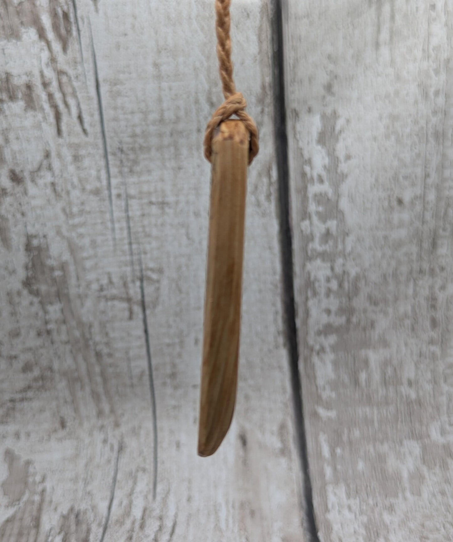 spalted yew wood Hei toki adze styled pendant - Handcrafted British jewellery, Māori inspired nature talisman, eco friendly.