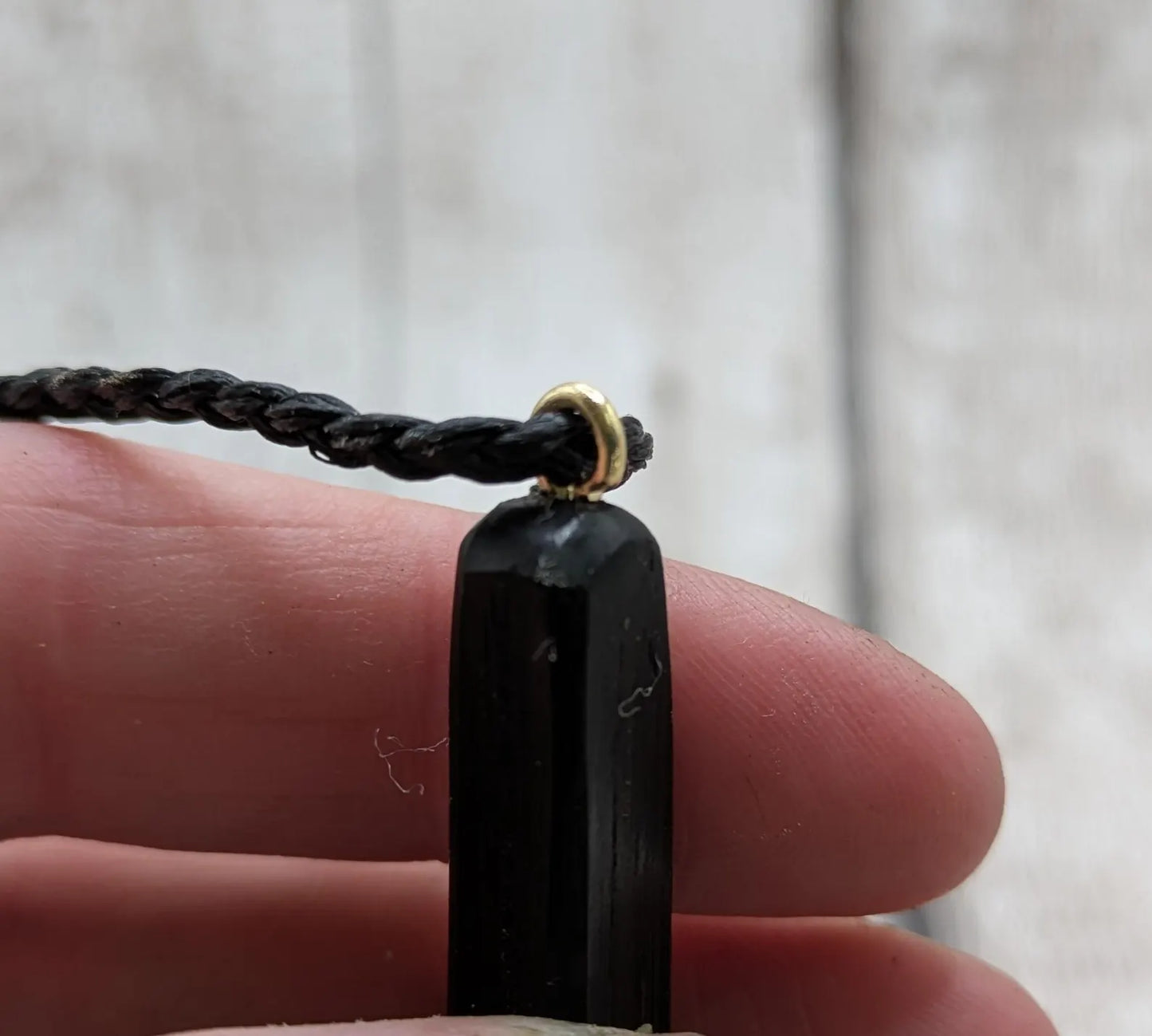 Fenland Bog Oak & Quartz Crystal Mini Wand Pendant. Grounding Healing Wand, Natural Crystal Energy Tool, Spiritual Healing Transformation