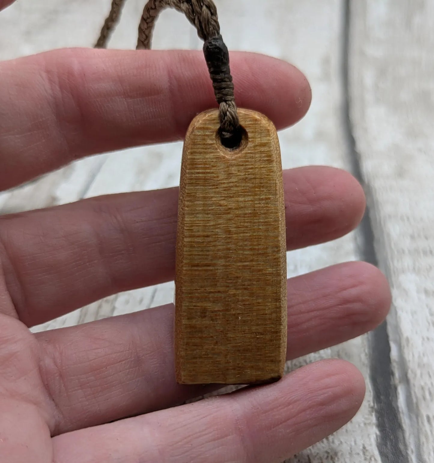 NZ Swamp Kauri Hei Toki Adze Pendant with Aotea Stone, Fuchsite and Blue Kyanite Inlay, Recycled Wood Spiritual Necklace