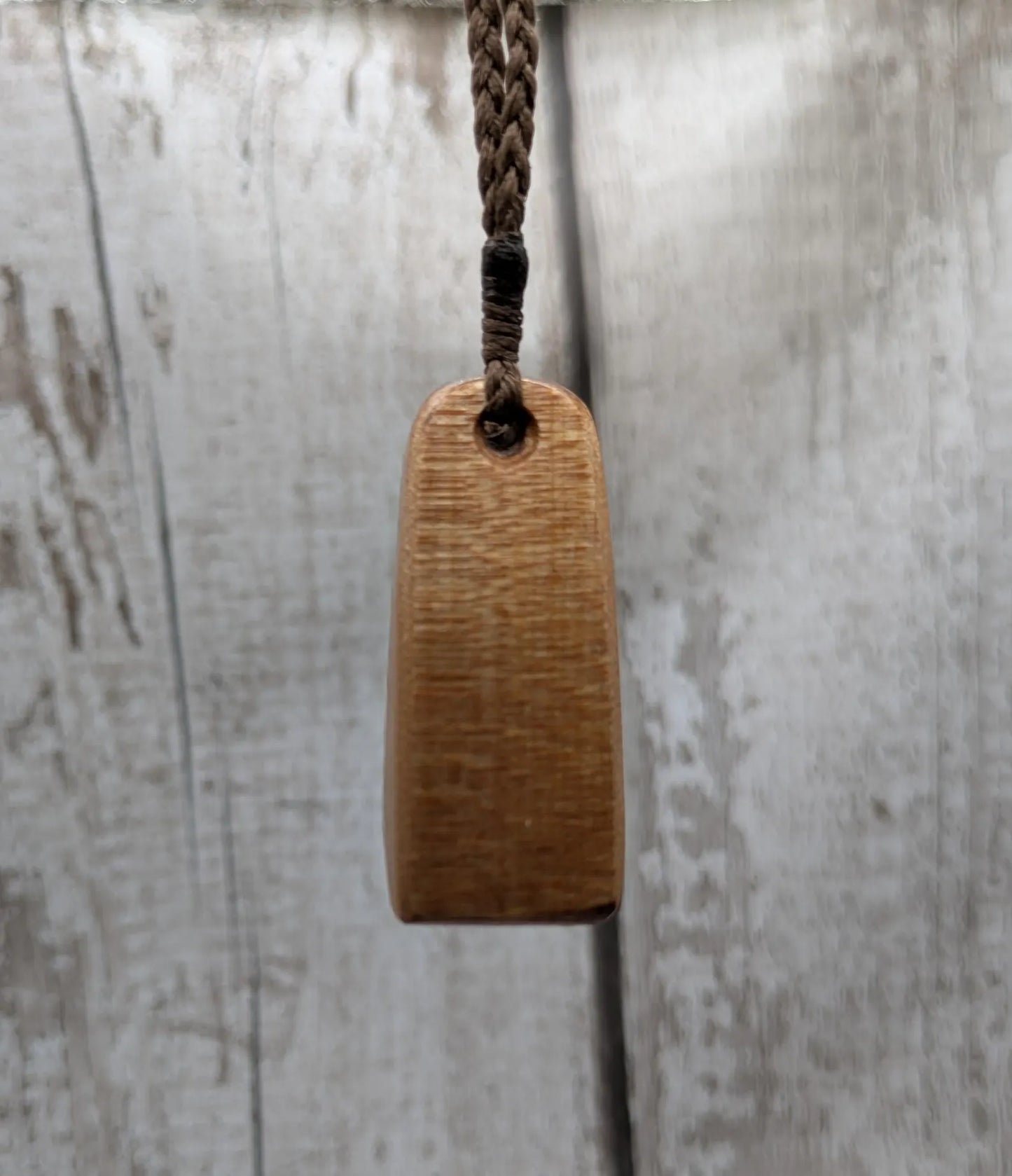 NZ Swamp Kauri Hei Toki Adze Pendant with Aotea Stone, Fuchsite and Blue Kyanite Inlay, Recycled Wood Spiritual Necklace