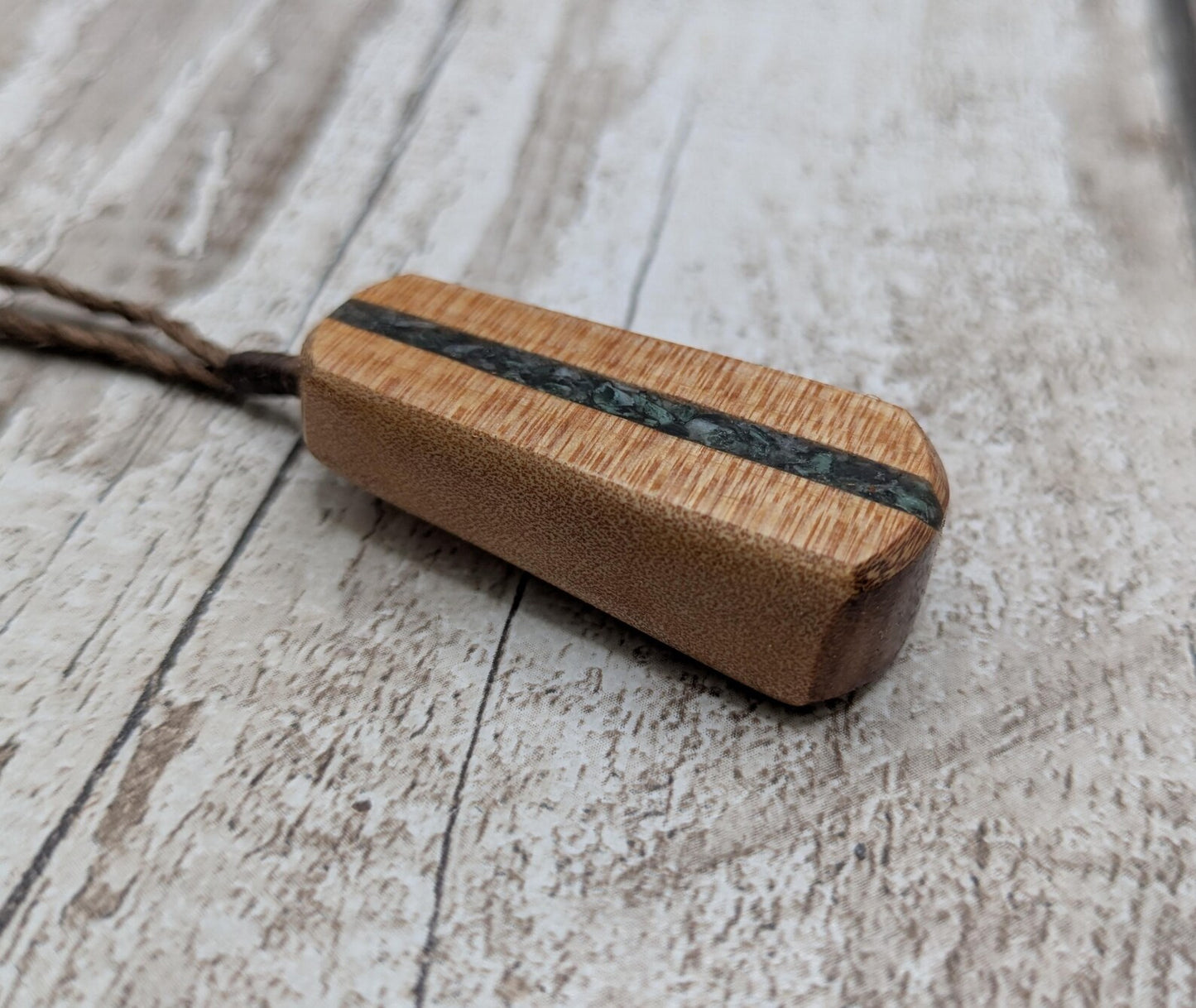 NZ Swamp Kauri Roimata Pendant with Mixed Pounamu Inlay, Māori-Inspired Hei Roimata Necklace, Spiritual Healing Wood Jewellery