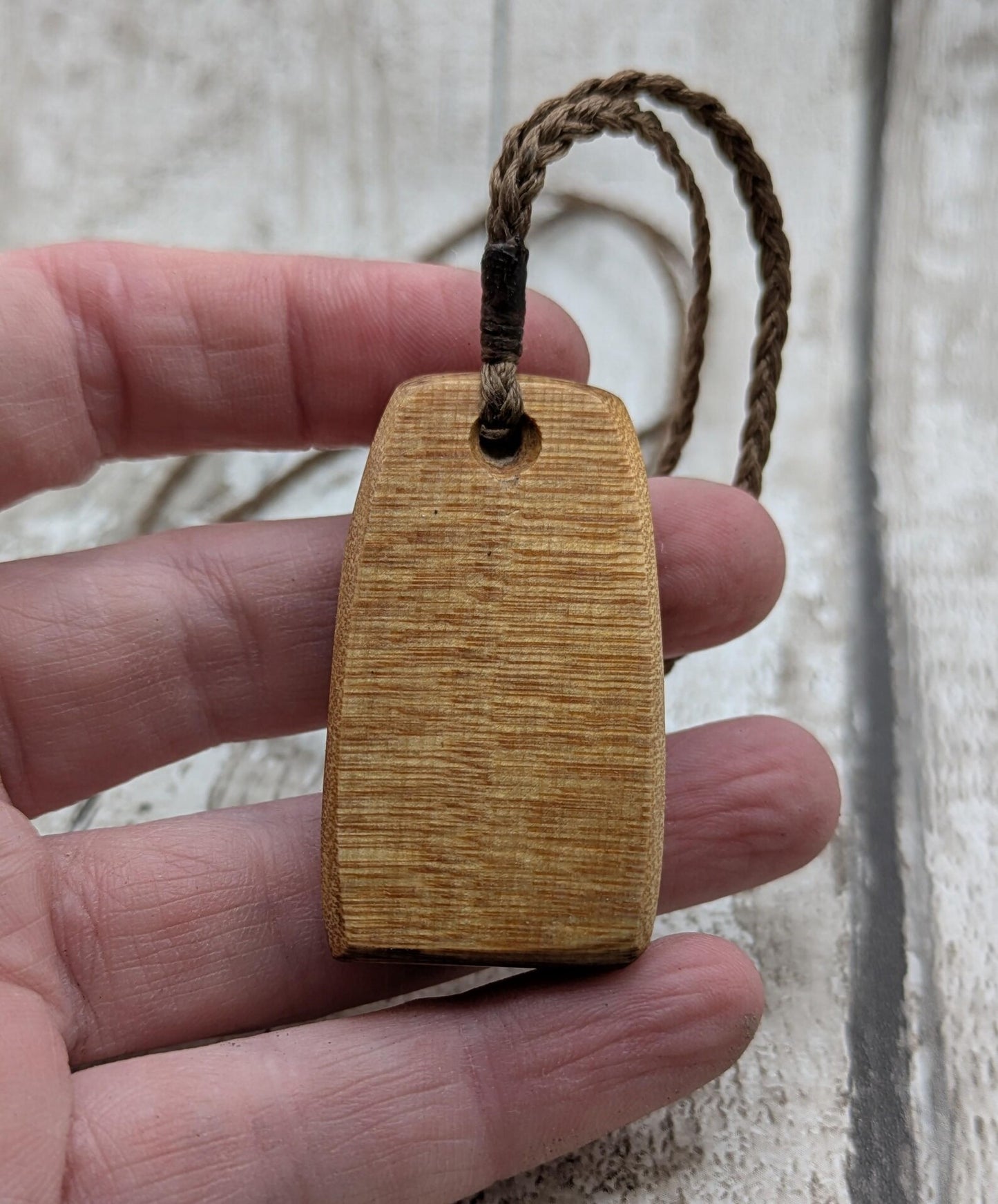NZ Swamp Kauri Hei Toki Adze Pendant with Aotea Stone, Fuchsite and Blue Kyanite Inlay, Recycled Wood Spiritual Necklace