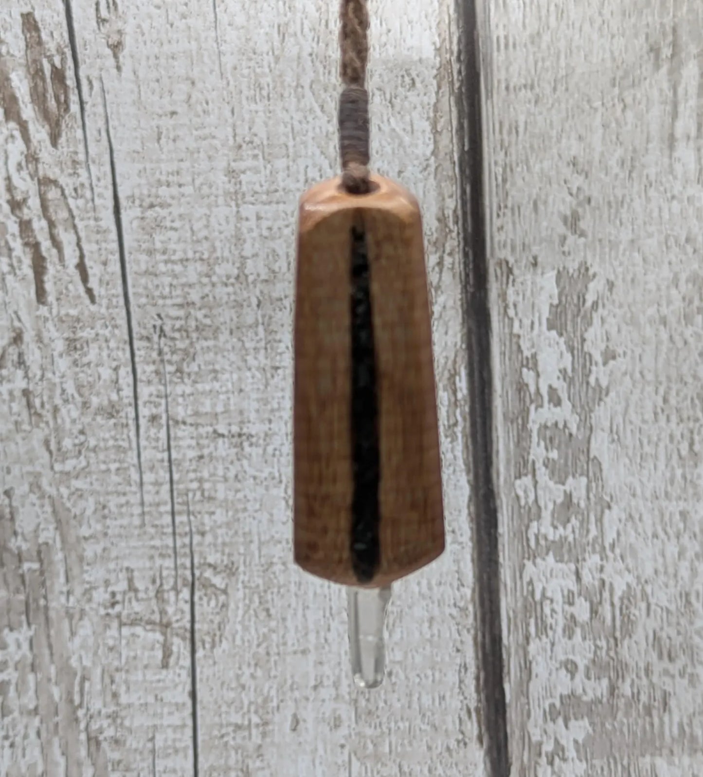 Nz swamp kauri, Pounamu, satin spar and hiddenite codex key.