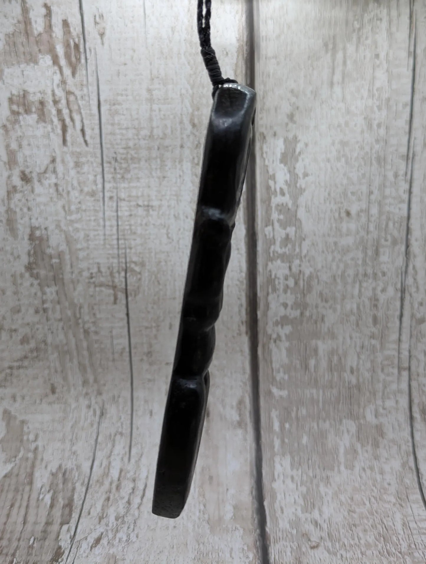 Fenland Bog Oak Goddess Pendant with Koru Spiral World Disc – Sacred Feminine Spiritual Jewelry, Earth Connection Talisman