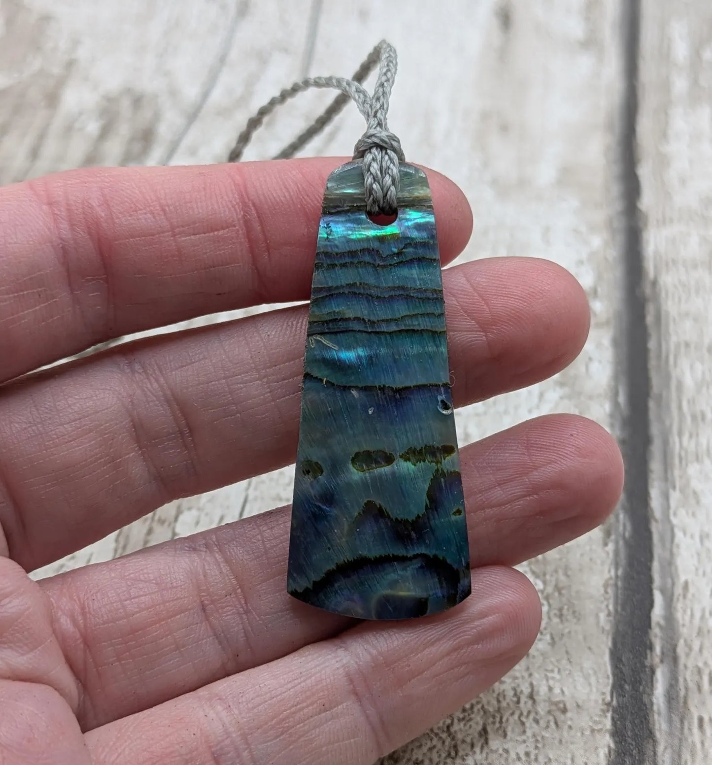 New Zealand rainbow Pāua shell pendant