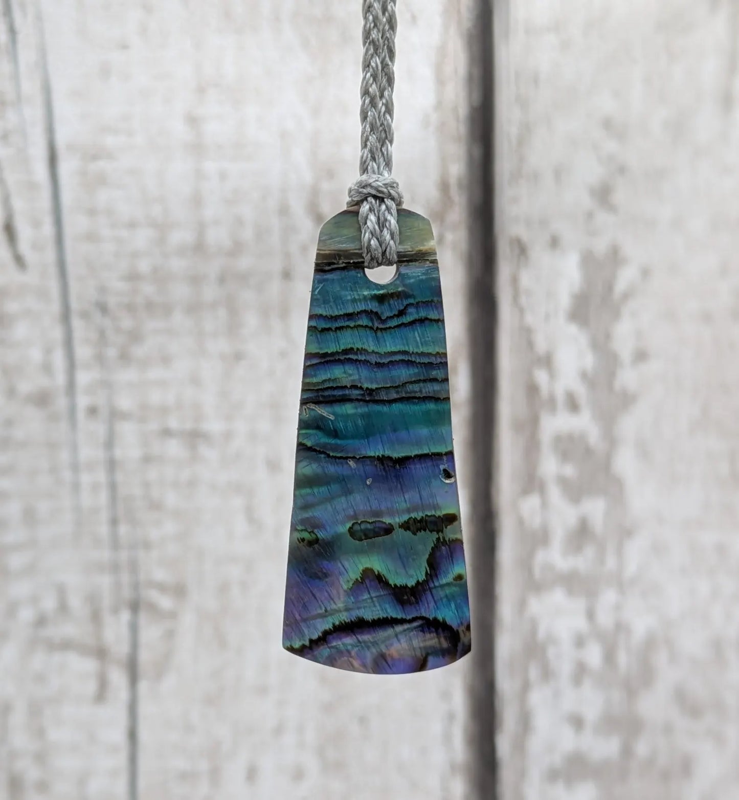 New Zealand rainbow Pāua shell pendant