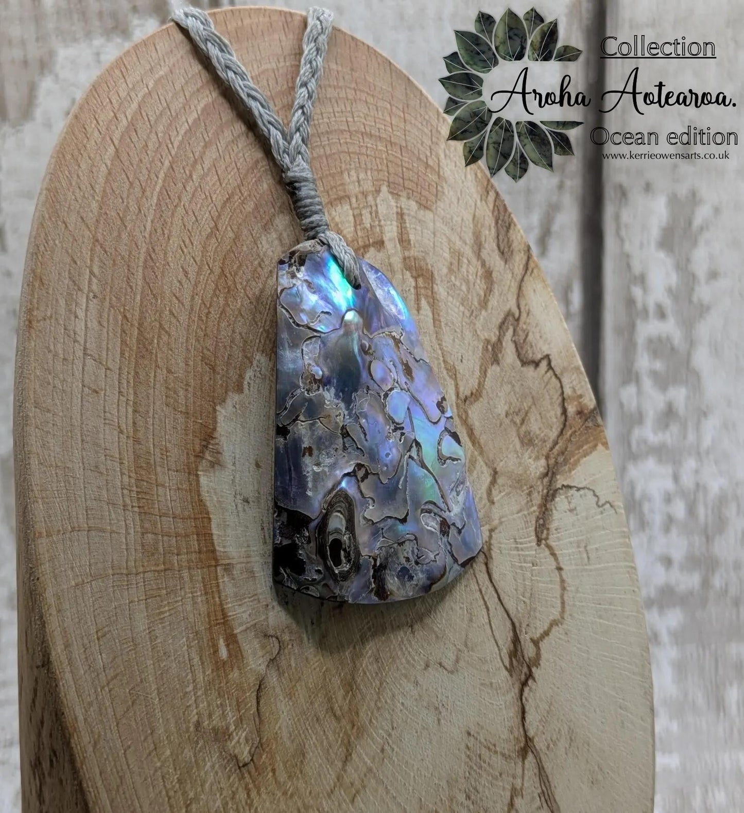 New Zealand pāua shell pendant.