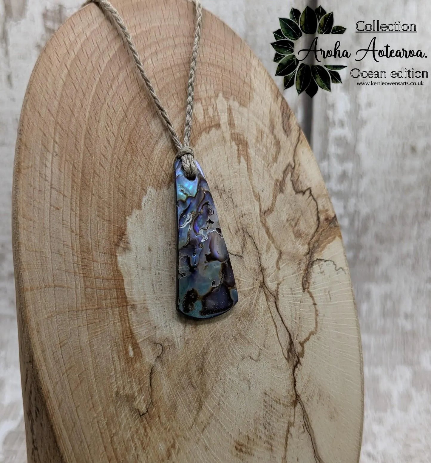 Small New Zealand Rainbow Pāua Shell Roimata Pendant – Iridescent Teardrop Necklace, Māori Inspired Ocean Jewellery, Healing Shell Talisman