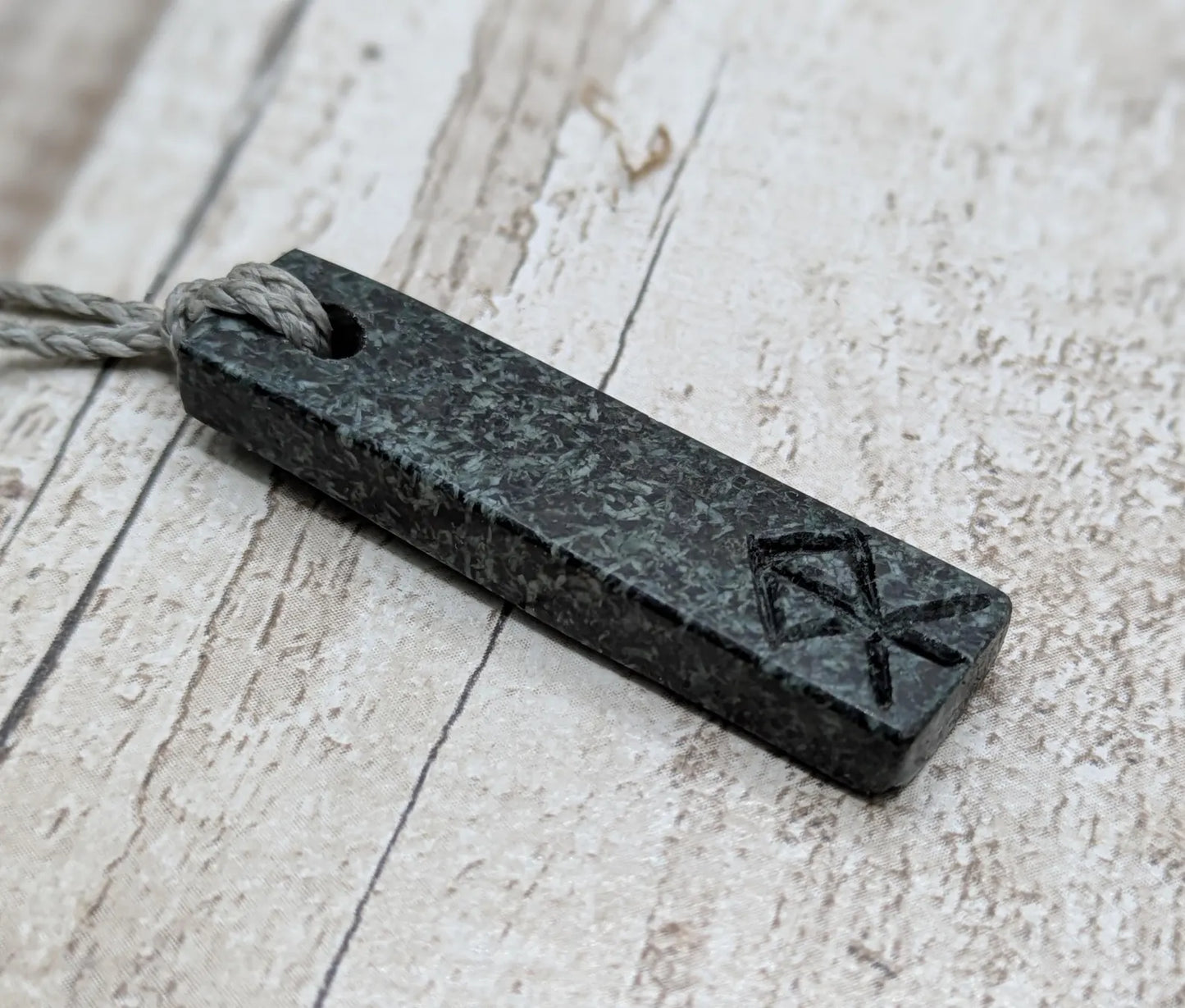 Preseli Bluestone Rune Pendant, Custom Elder Futhark or Bind Rune, Sacred Stone of Stonehenge, Hand-Carved Magical Talisman.