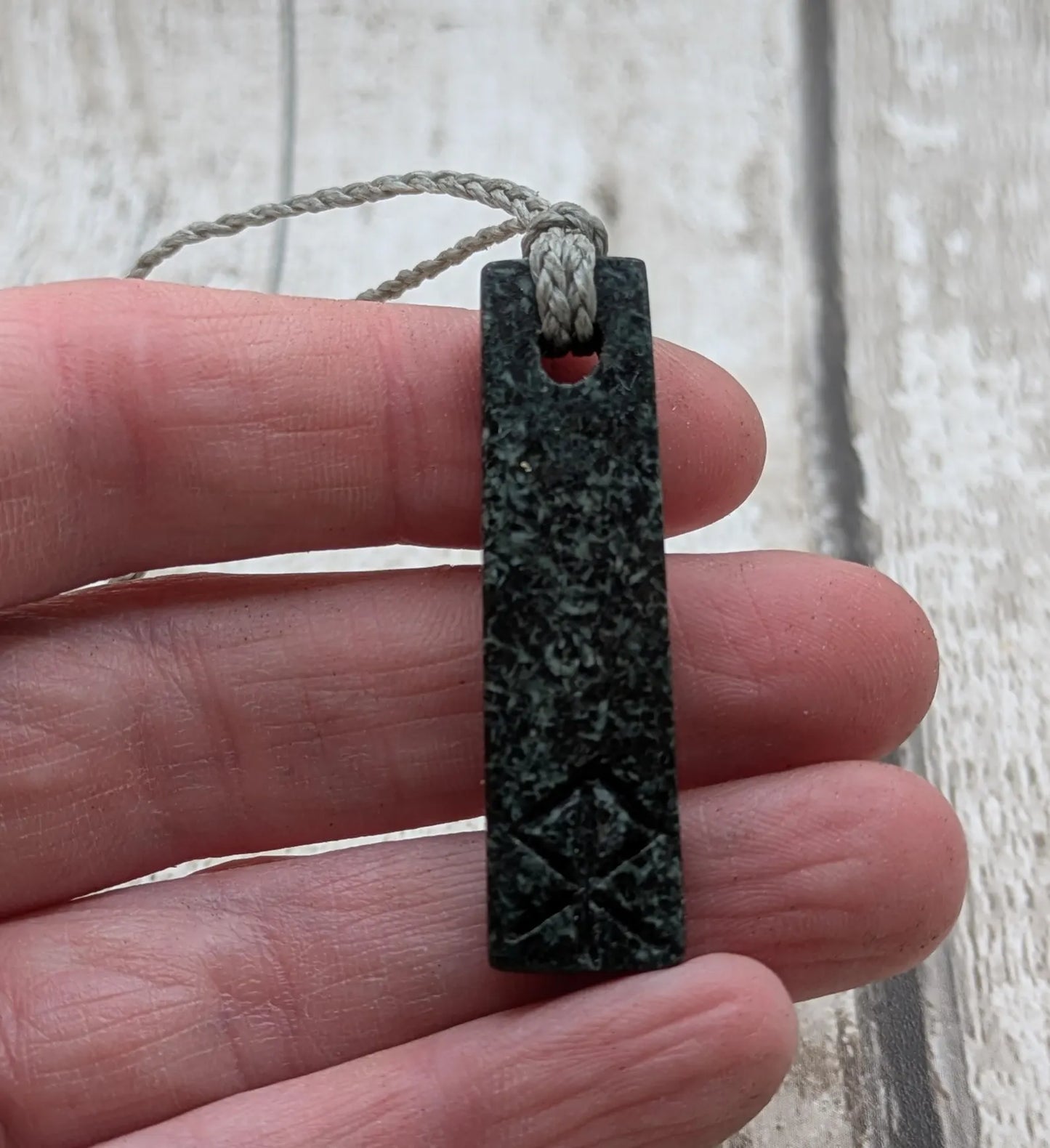 Preseli Bluestone Rune Pendant, Custom Elder Futhark or Bind Rune, Sacred Stone of Stonehenge, Hand-Carved Magical Talisman.