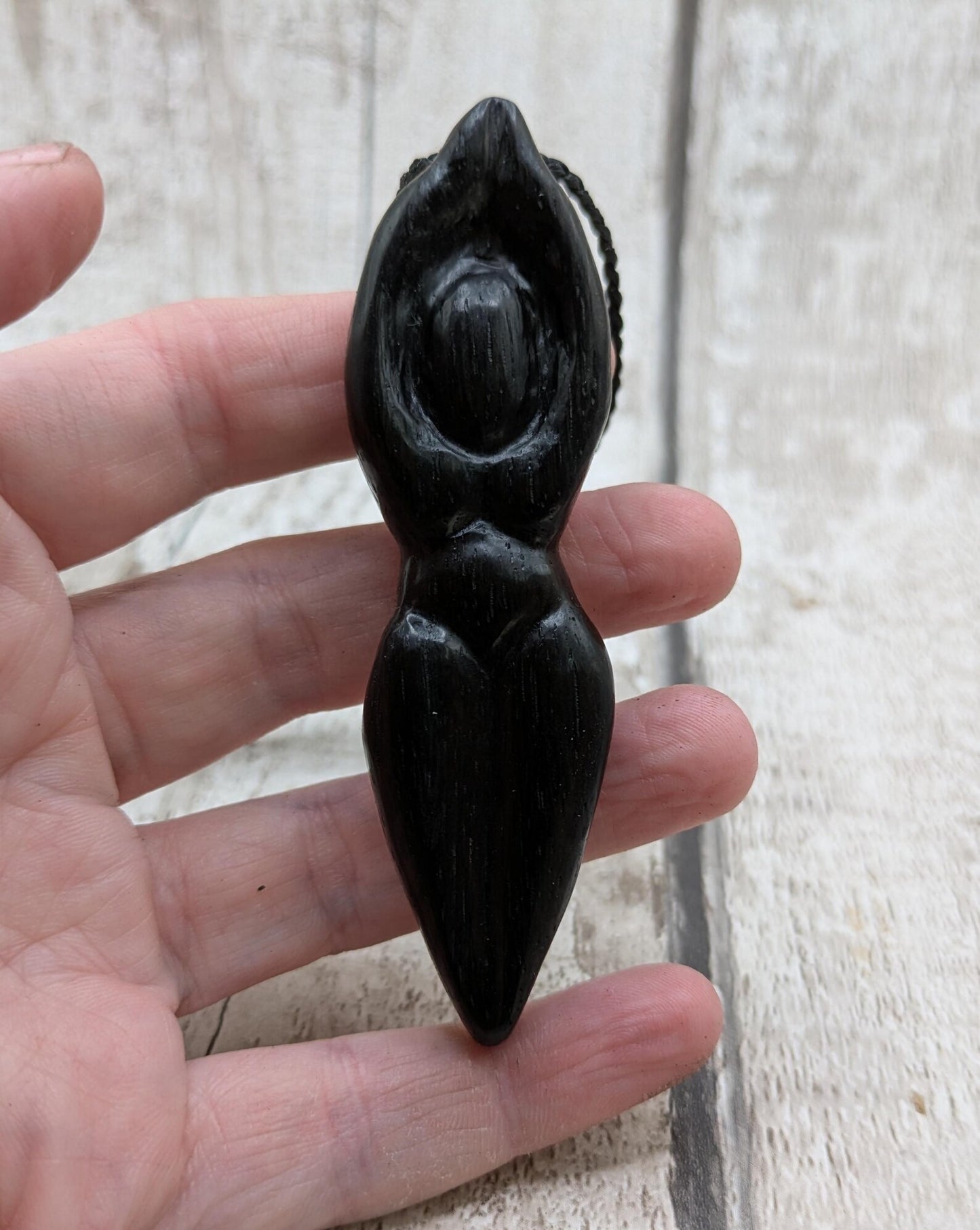 Made to order Fenland Bog Oak Goddess Pendant – Ancient Sacred Feminine Wood Jewelry, Spiritual Talisman, Handcrafted Natural Oak.
