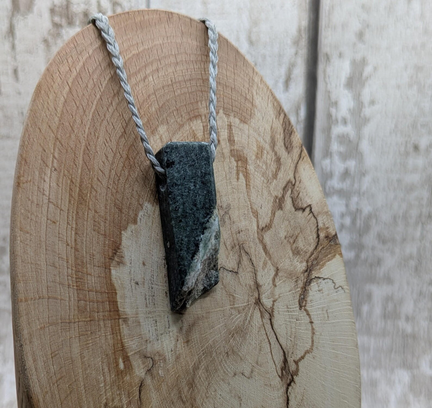 NZ Pounamu Nephrite Jade Pendant with Natural Live Edge – Greenstone Rectangular Necklace, Māori cultural Tonga - spiritual jewellery.