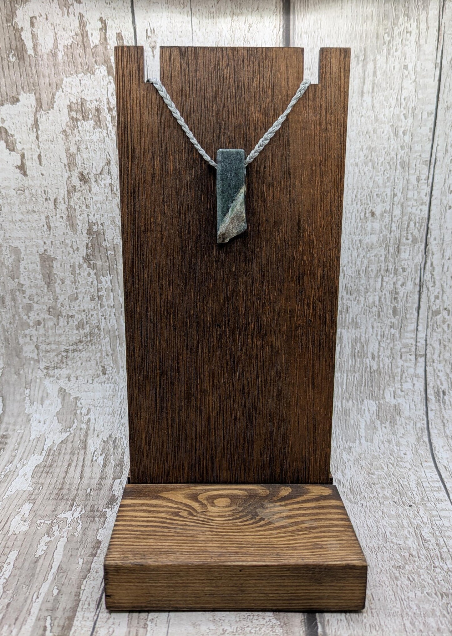 NZ Pounamu Nephrite Jade Pendant with Natural Live Edge – Greenstone Rectangular Necklace, Māori cultural Tonga - spiritual jewellery.