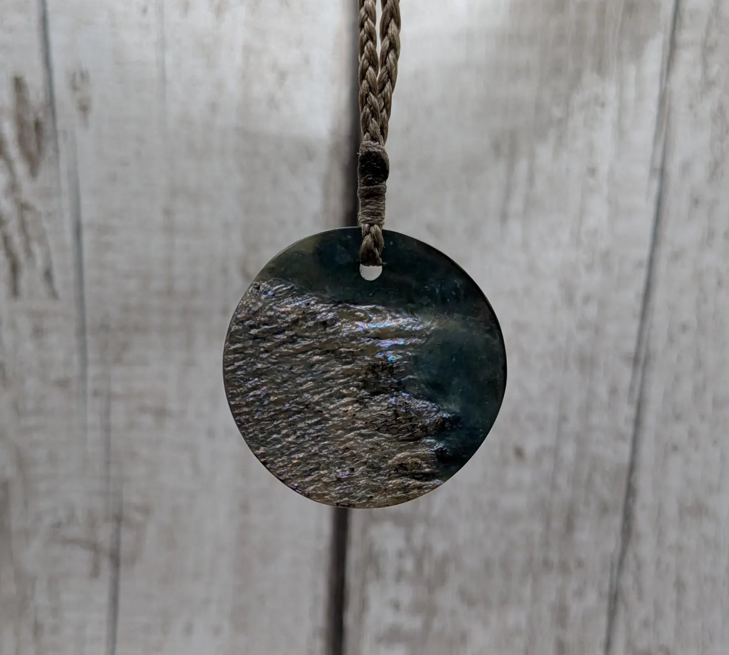 Pāua Shell Koru Spiral Pendant – Reclaimed New Zealand Abalone Shell Necklace | Upcycled Ocean Jewelry | One-Off Māori-Inspired Gift.