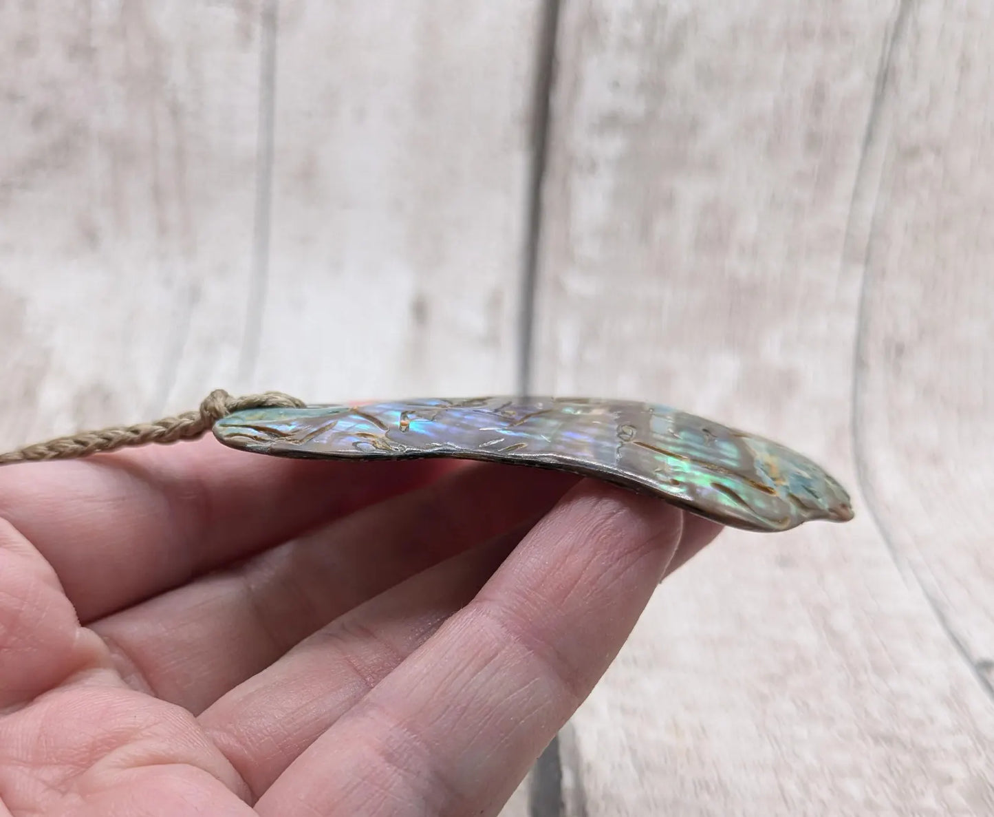 Large Freeform NZ Pāua Shell Pendant – Iridescent Abalone Statement Necklace, Natural statement Beach Jewellery.