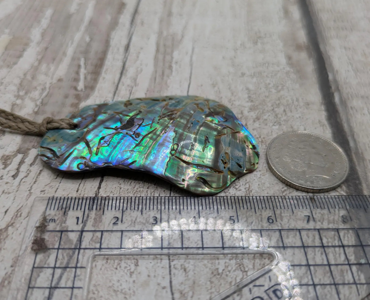 Large Freeform NZ Pāua Shell Pendant – Iridescent Abalone Statement Necklace, Natural statement Beach Jewellery.