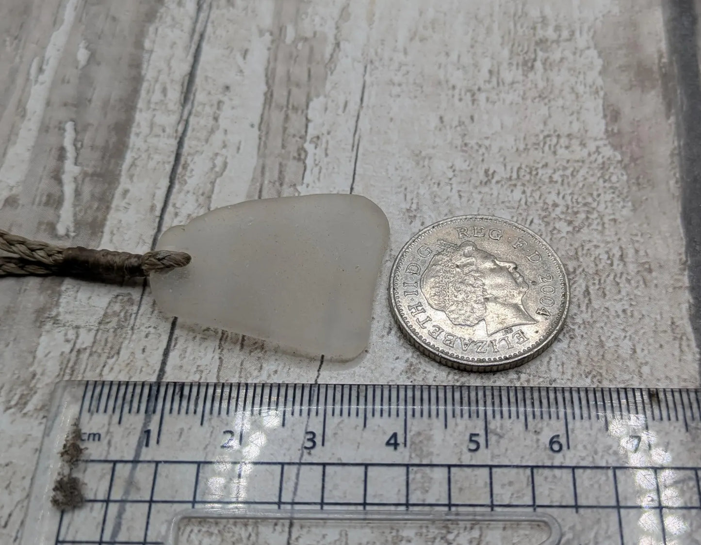 Naturally Frosted Thames Sea Glass Pendant – Teal or White Beach Glass Necklace – UK Foraged Eco Jewelry – Adjustable Cord Necklace.