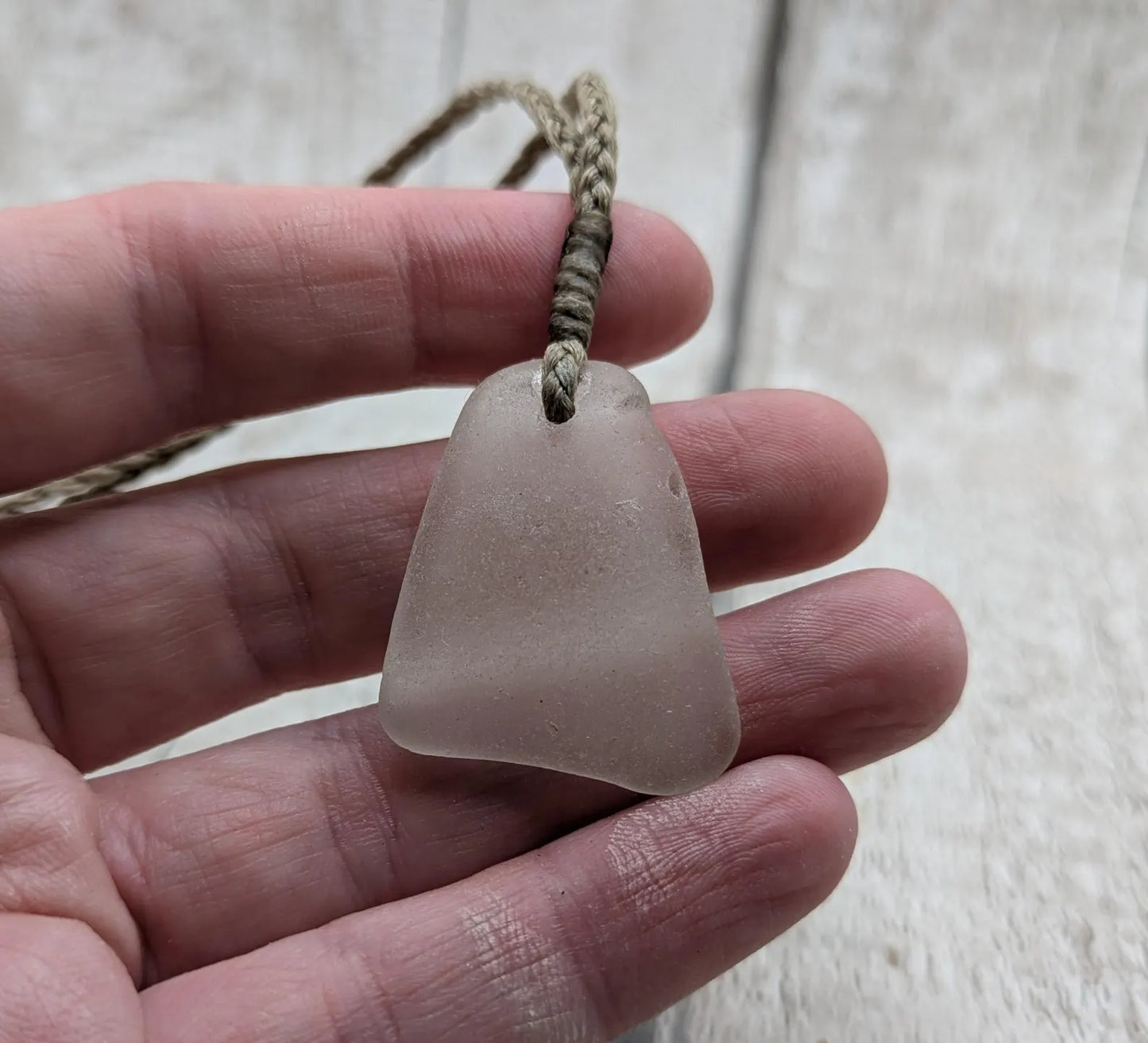Naturally Frosted Thames Sea Glass Pendant – Teal or White Beach Glass Necklace – UK Foraged Eco Jewelry – Adjustable Cord Necklace.