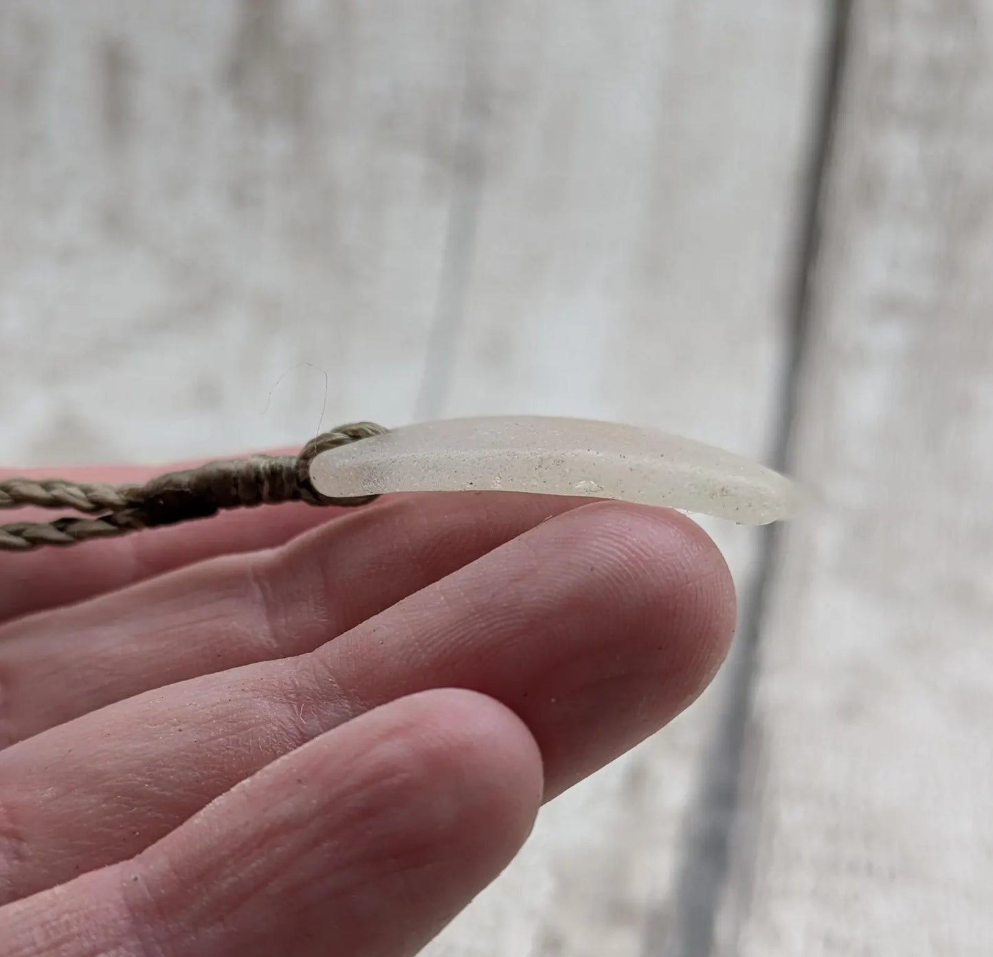 Naturally Frosted Thames Sea Glass Pendant – Teal or White Beach Glass Necklace – UK Foraged Eco Jewelry – Adjustable Cord Necklace.