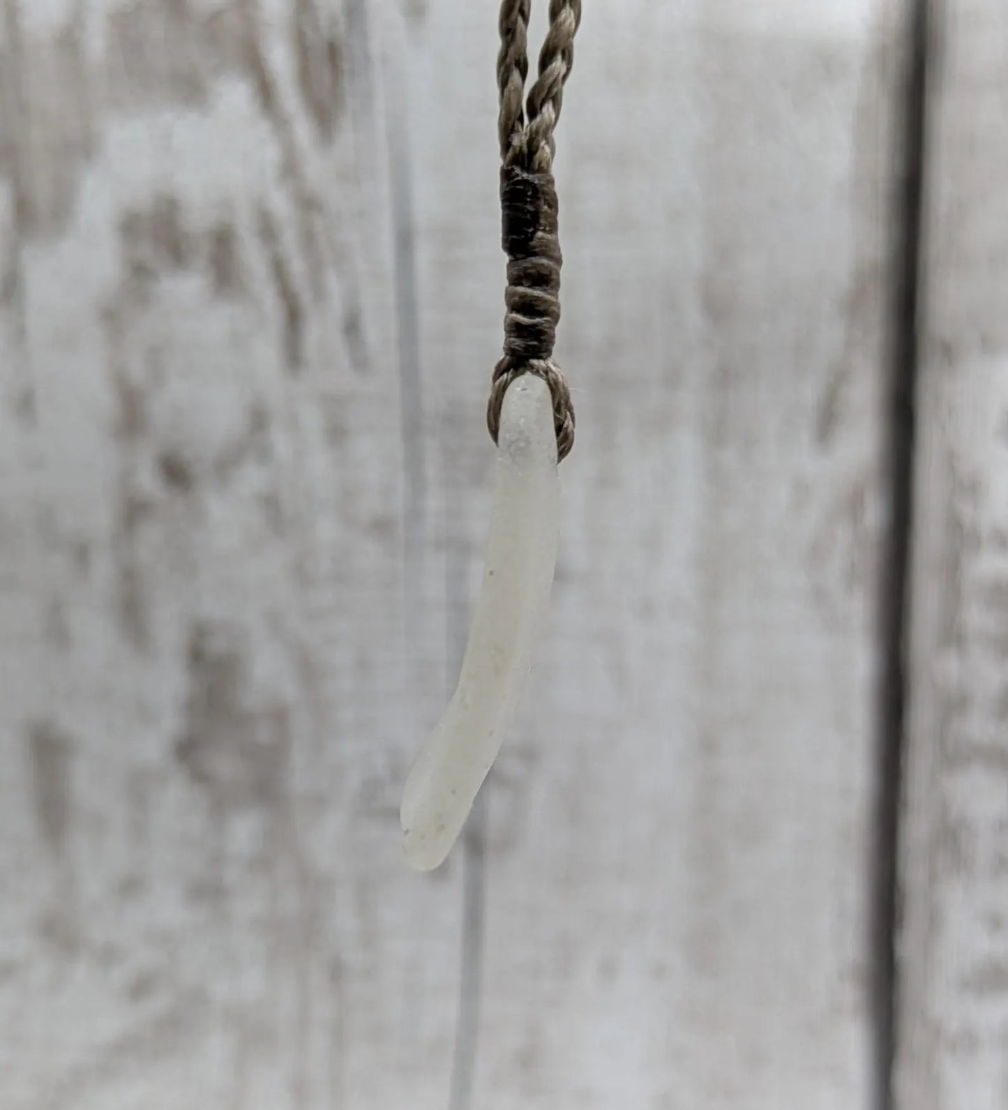 Naturally Frosted Thames Sea Glass Pendant – Teal or White Beach Glass Necklace – UK Foraged Eco Jewelry – Adjustable Cord Necklace.