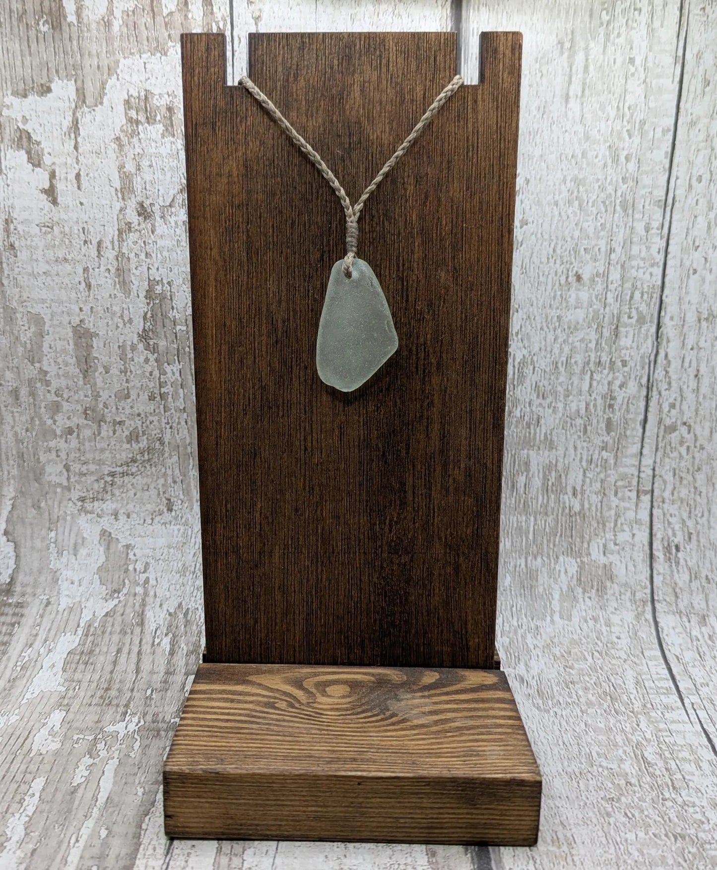 Naturally Frosted Thames Sea Glass Pendant – Teal or White Beach Glass Necklace – UK Foraged Eco Jewelry – Adjustable Cord Necklace.