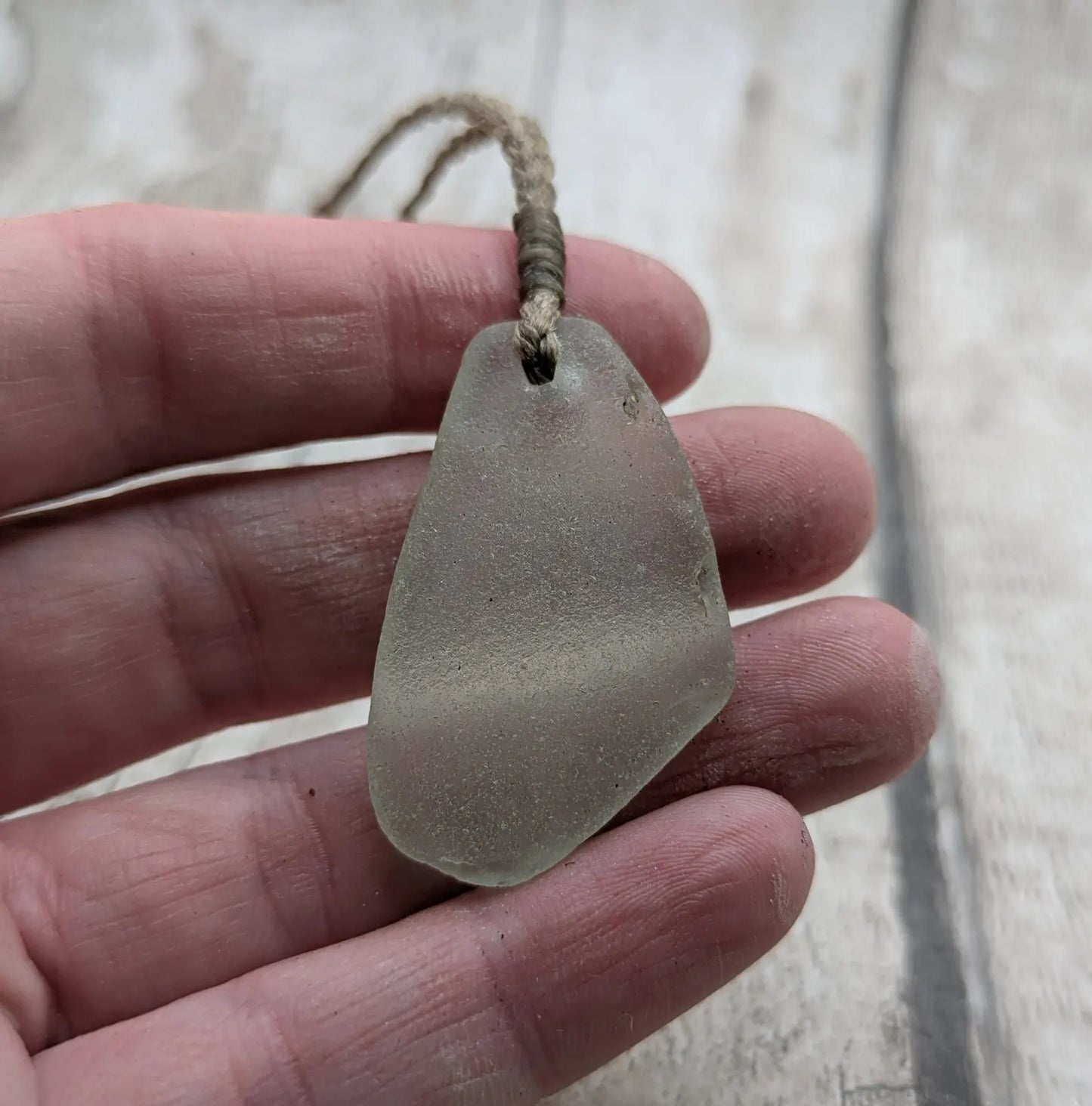 Naturally Frosted Thames Sea Glass Pendant – Teal or White Beach Glass Necklace – UK Foraged Eco Jewelry – Adjustable Cord Necklace.