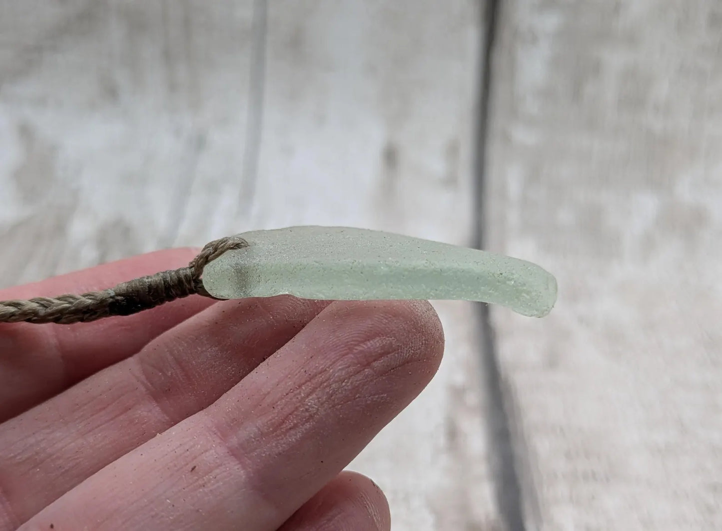 Naturally Frosted Thames Sea Glass Pendant – Teal or White Beach Glass Necklace – UK Foraged Eco Jewelry – Adjustable Cord Necklace.