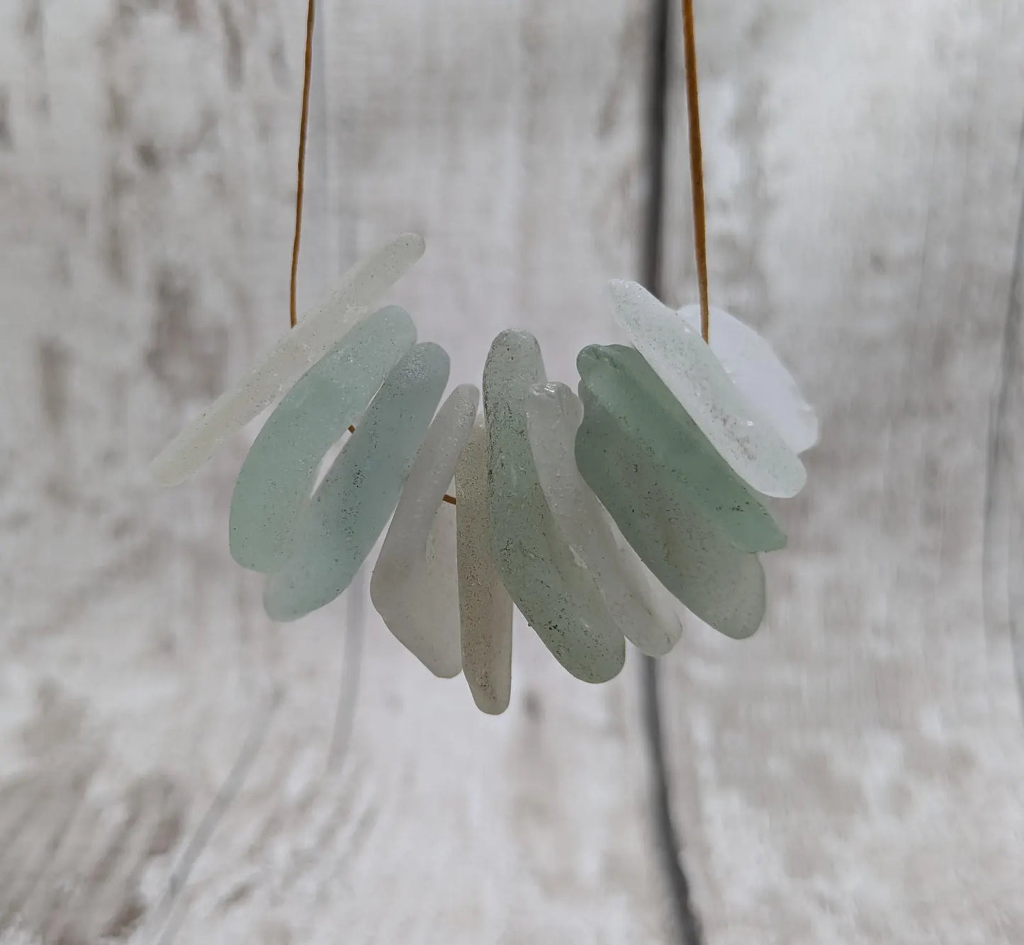 10 pack sea glass buttons, mixed pale colour.