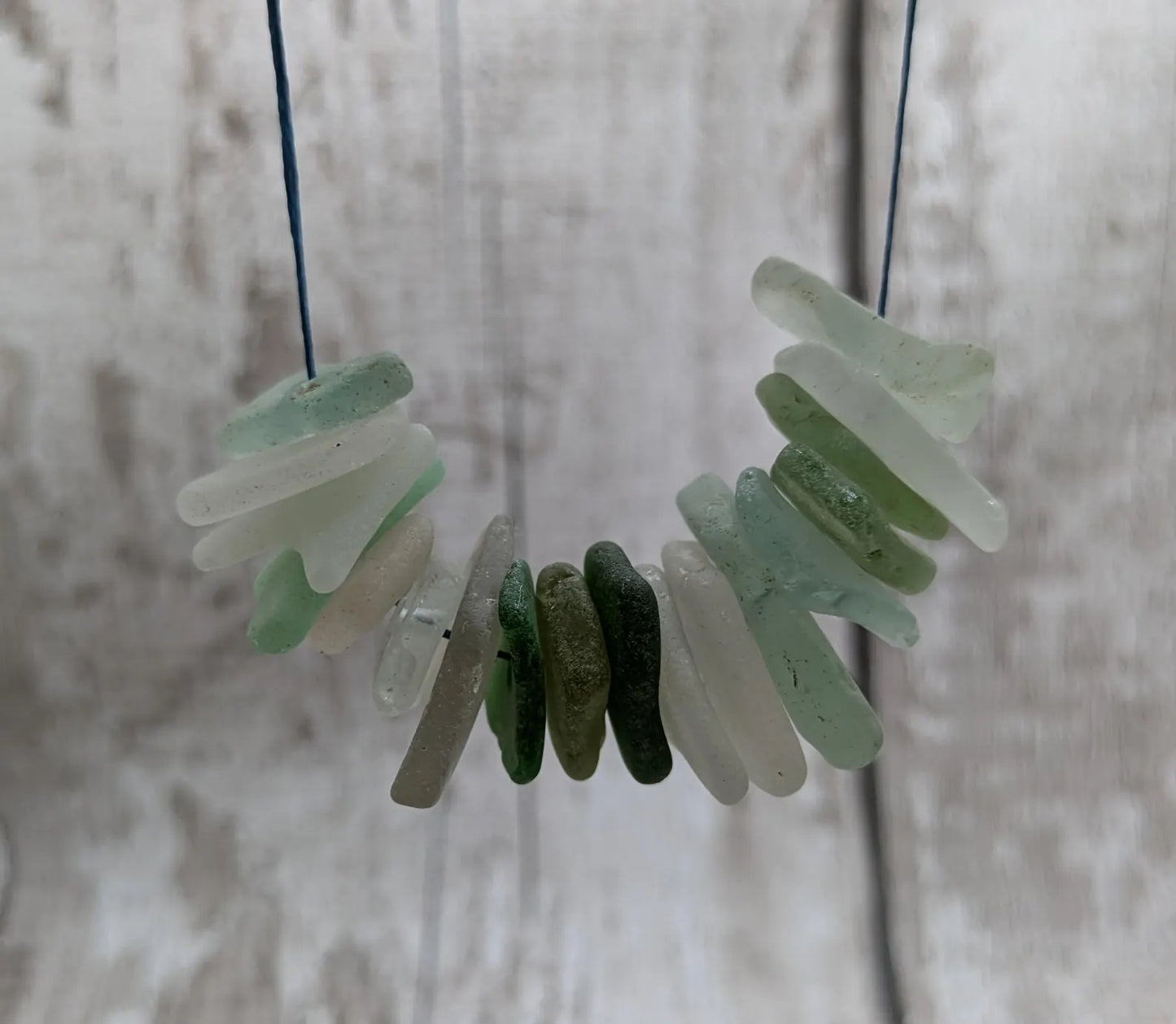 20 mixed coloured sea glass beads