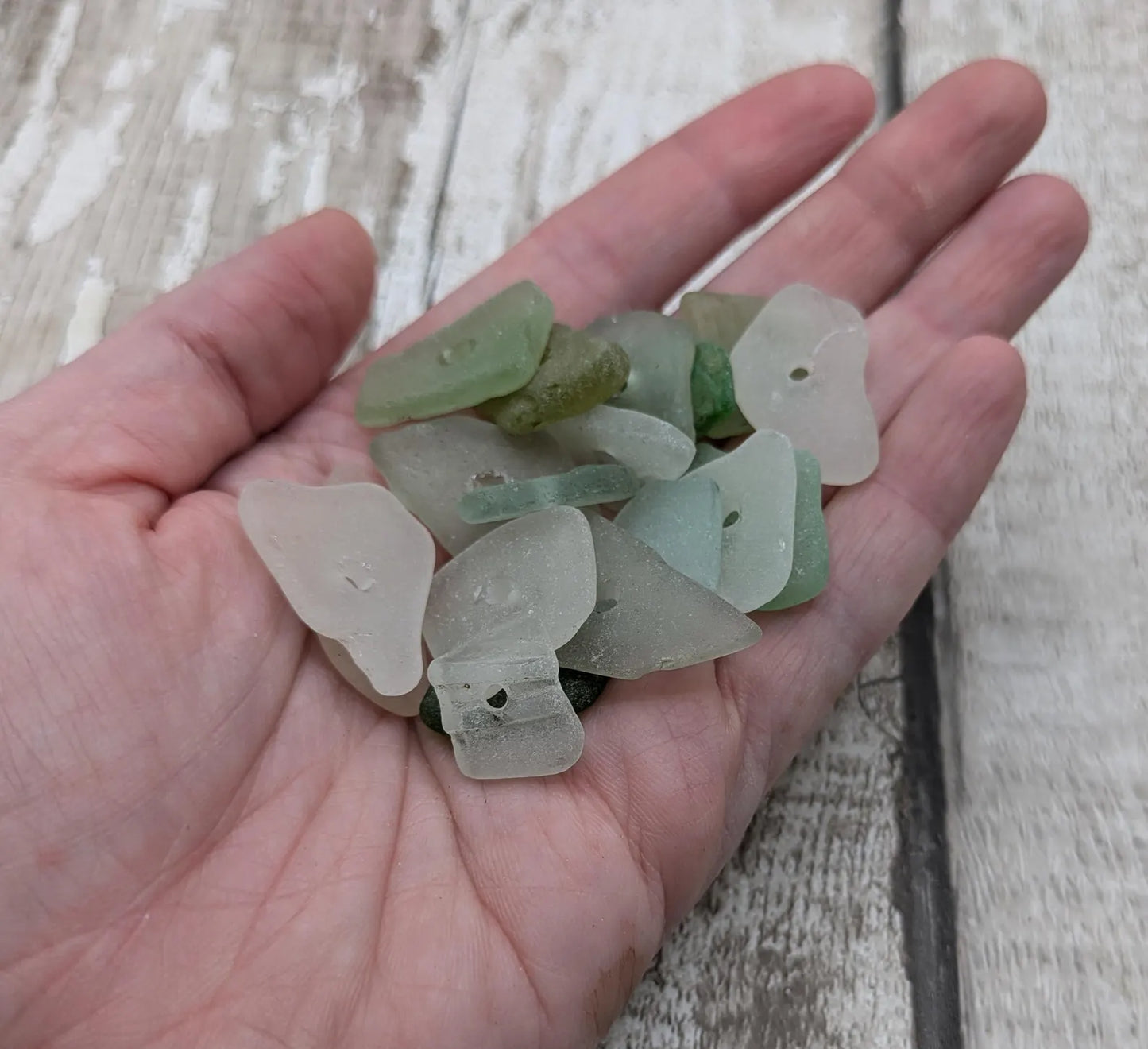 20 mixed coloured sea glass beads