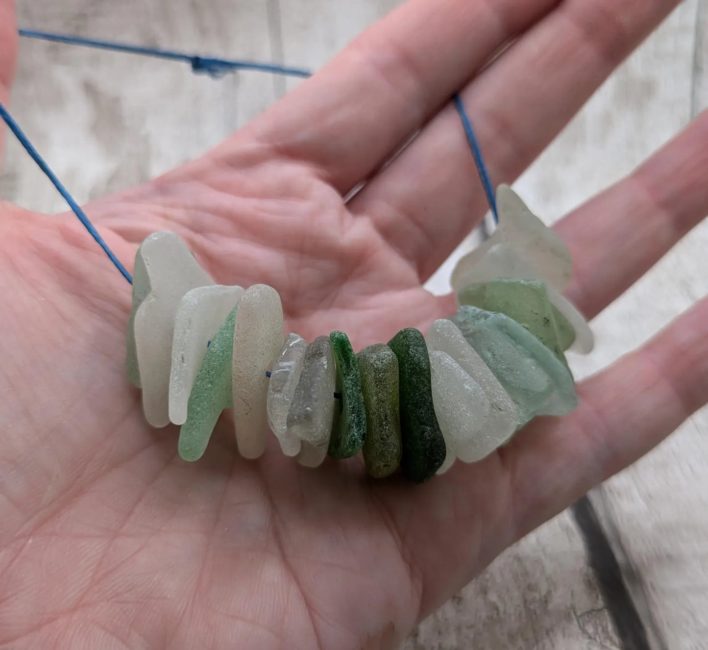 20 mixed coloured sea glass beads