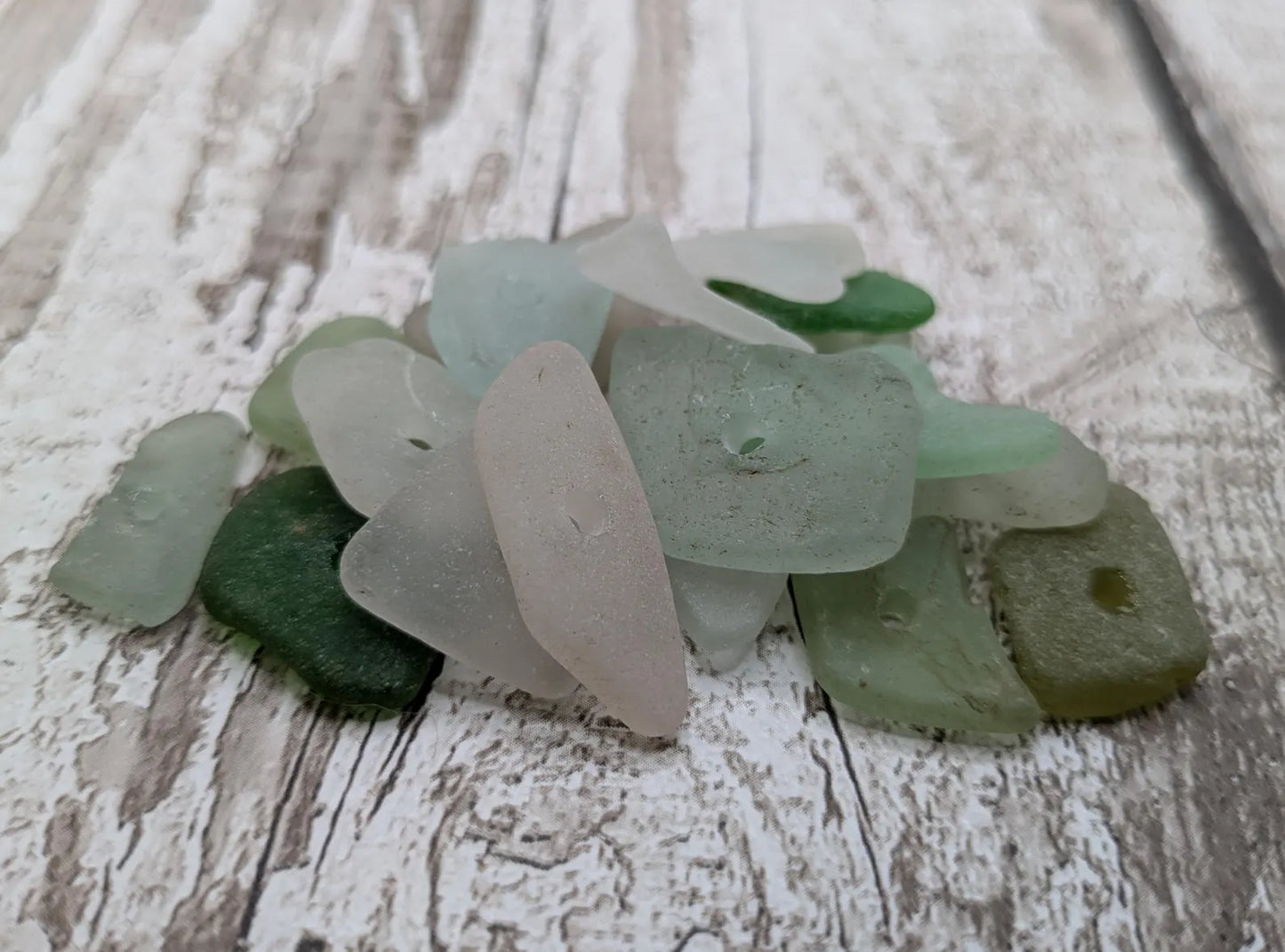 20 mixed coloured sea glass beads