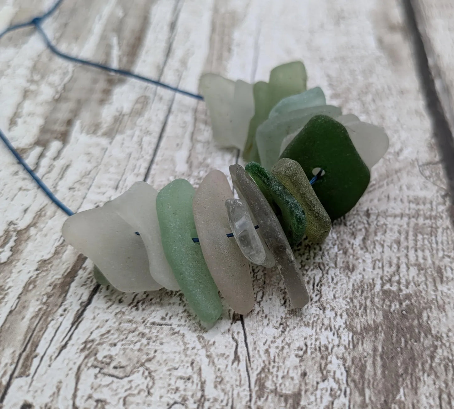 20 mixed coloured sea glass beads