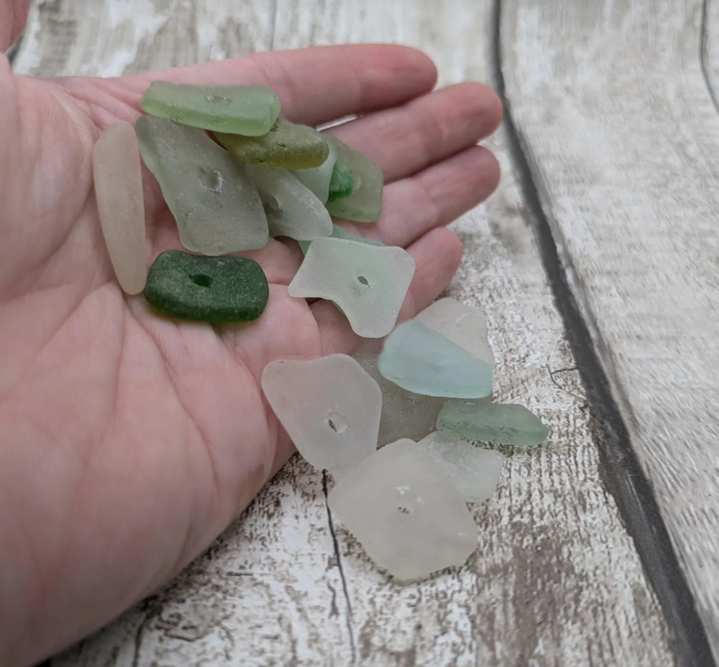 20 mixed coloured sea glass beads