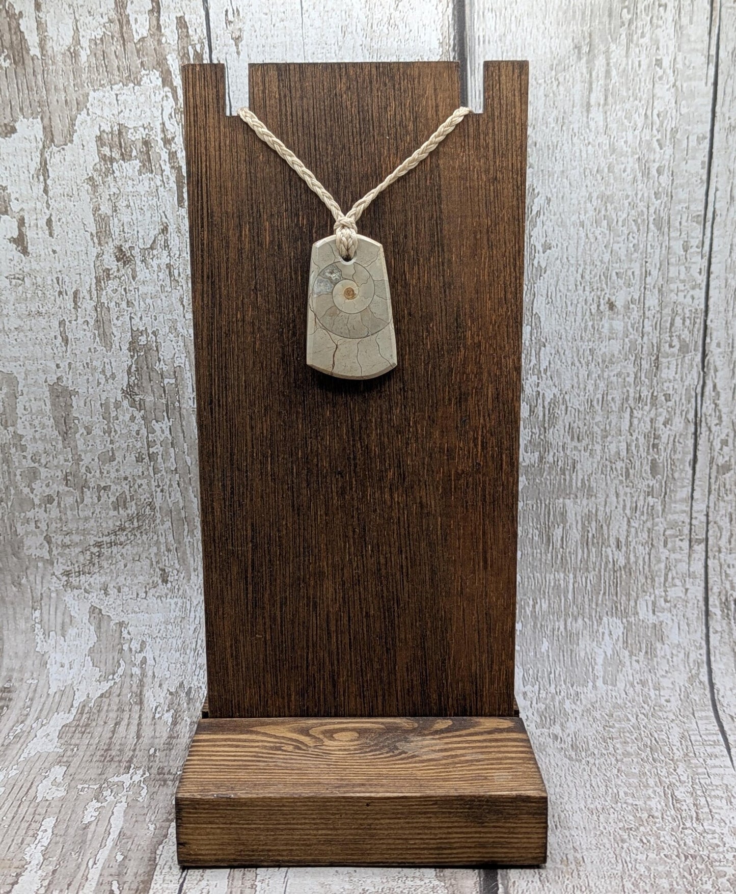 Jurassic Charmouth Ammonite Pendant – Calcite-Crystal in Limestone Fossil Necklace - Natural history - Fibonacci sequence amulet.