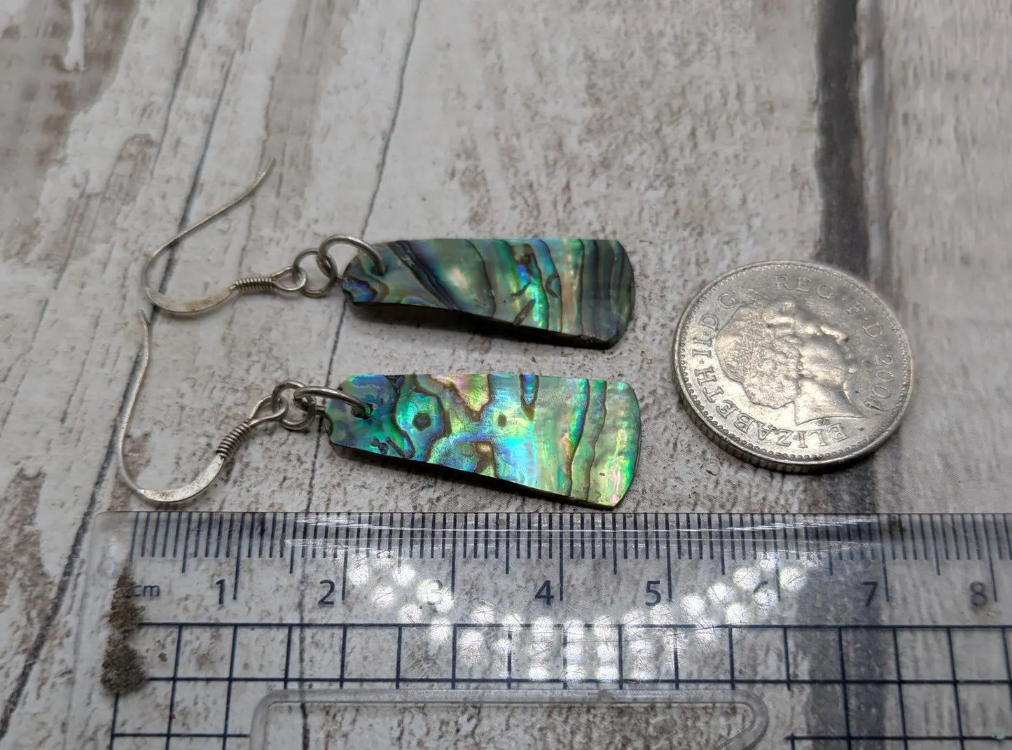 Paua Shell Roimata Earrings, NZ Abalone Teardrop Dangles with 925 Sterling Silver Hooks, Maori Inspired Ocean Jewellery, Reclaimed Eco Gift.