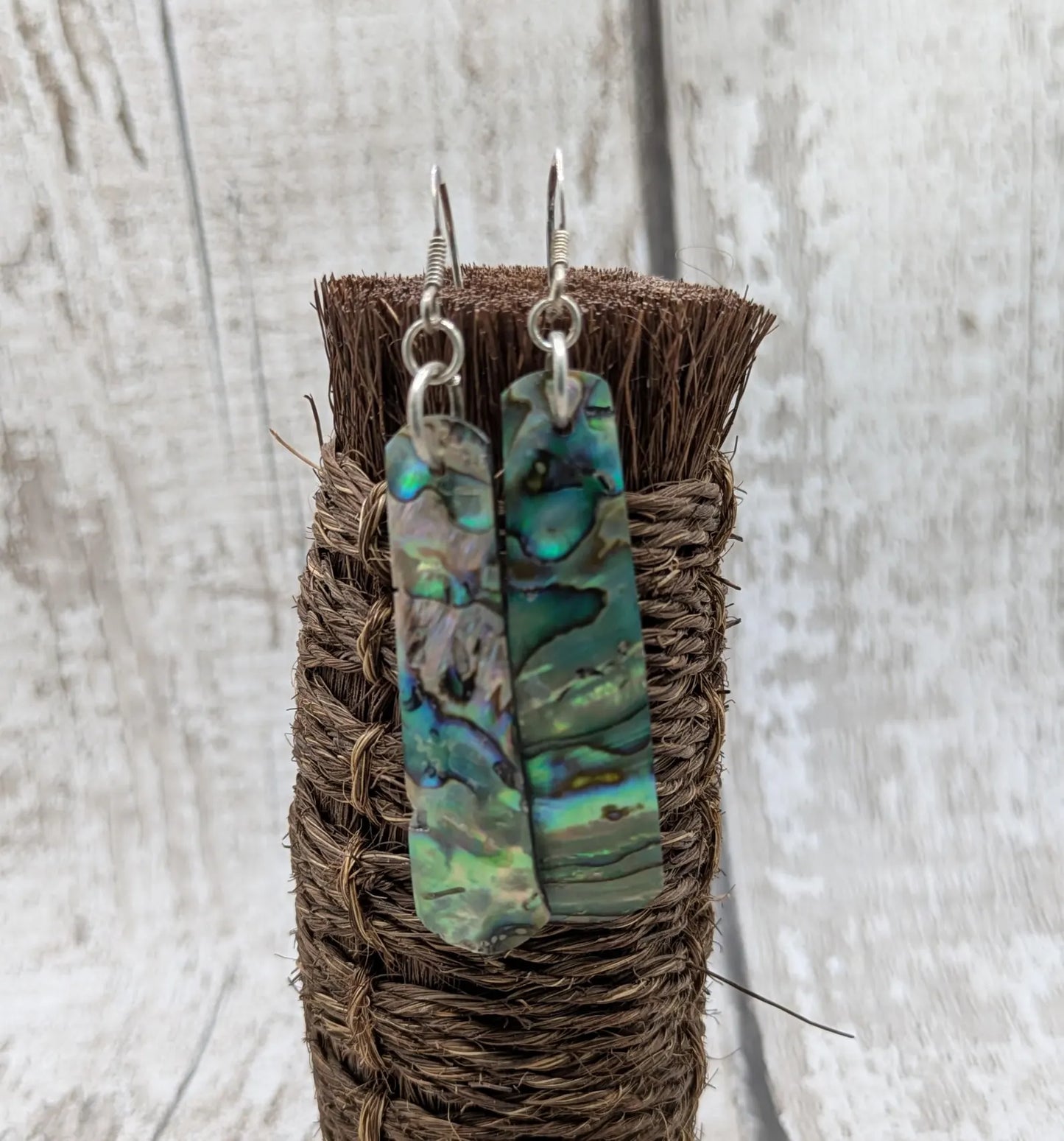 Pāua Shell Roimata Earrings, NZ Abalone Teardrop Dangles with 925 Sterling Silver Hooks, Māori Inspired Ocean Jewellery | Reclaimed Eco Gift