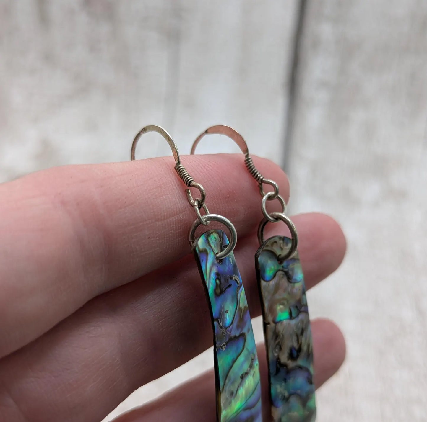 Pāua Shell Roimata Earrings, NZ Abalone Teardrop Dangles with 925 Sterling Silver Hooks, Māori Inspired Ocean Jewellery | Reclaimed Eco Gift