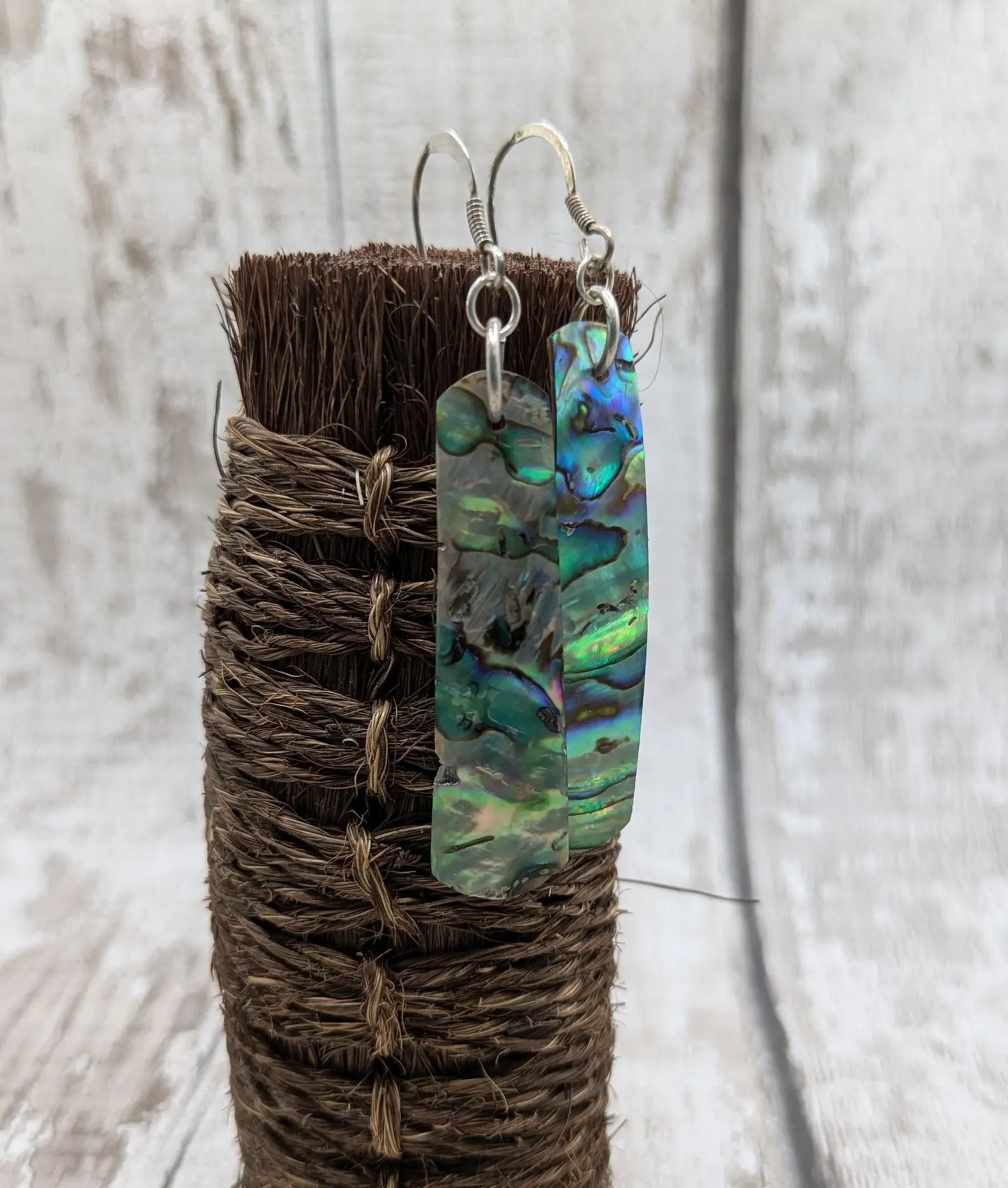 Pāua Shell Roimata Earrings, NZ Abalone Teardrop Dangles with 925 Sterling Silver Hooks, Māori Inspired Ocean Jewellery | Reclaimed Eco Gift