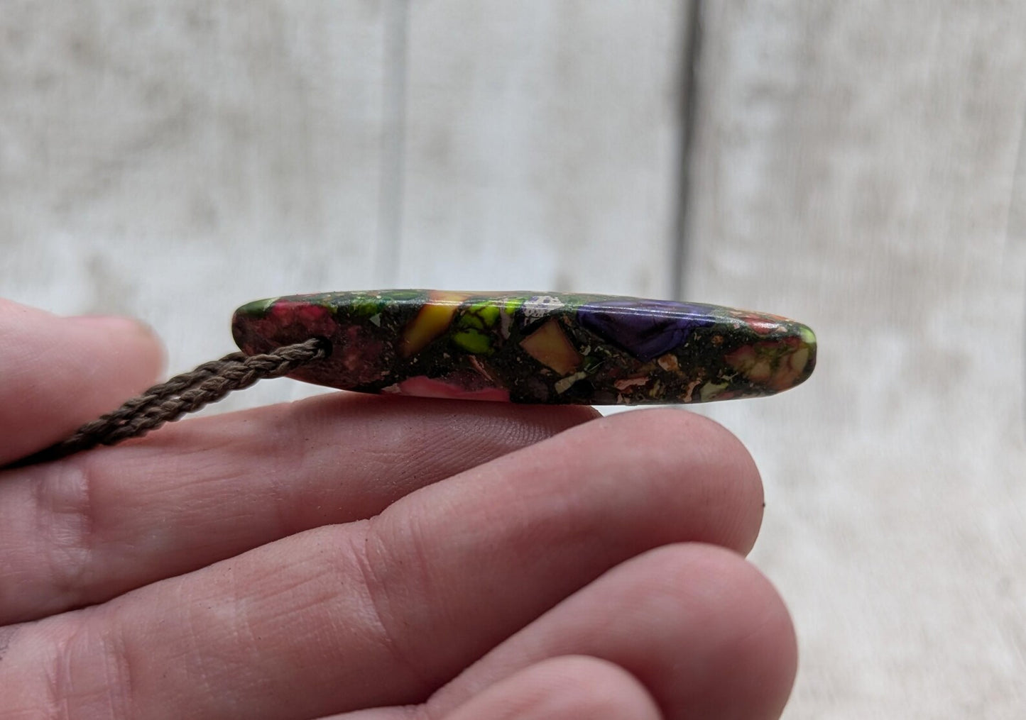 Imperial Jasper Drop Pendant – Natural Polished Jewelry Stone – Earth-Tone Healing Necklace.